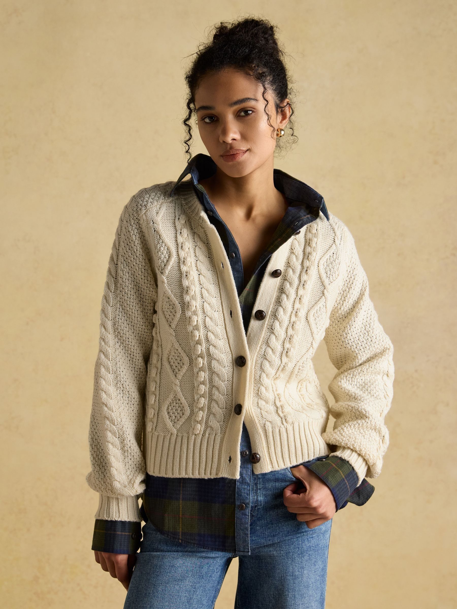 Rafferty Cream Cable Knit Cardigan - Image 5 of 9