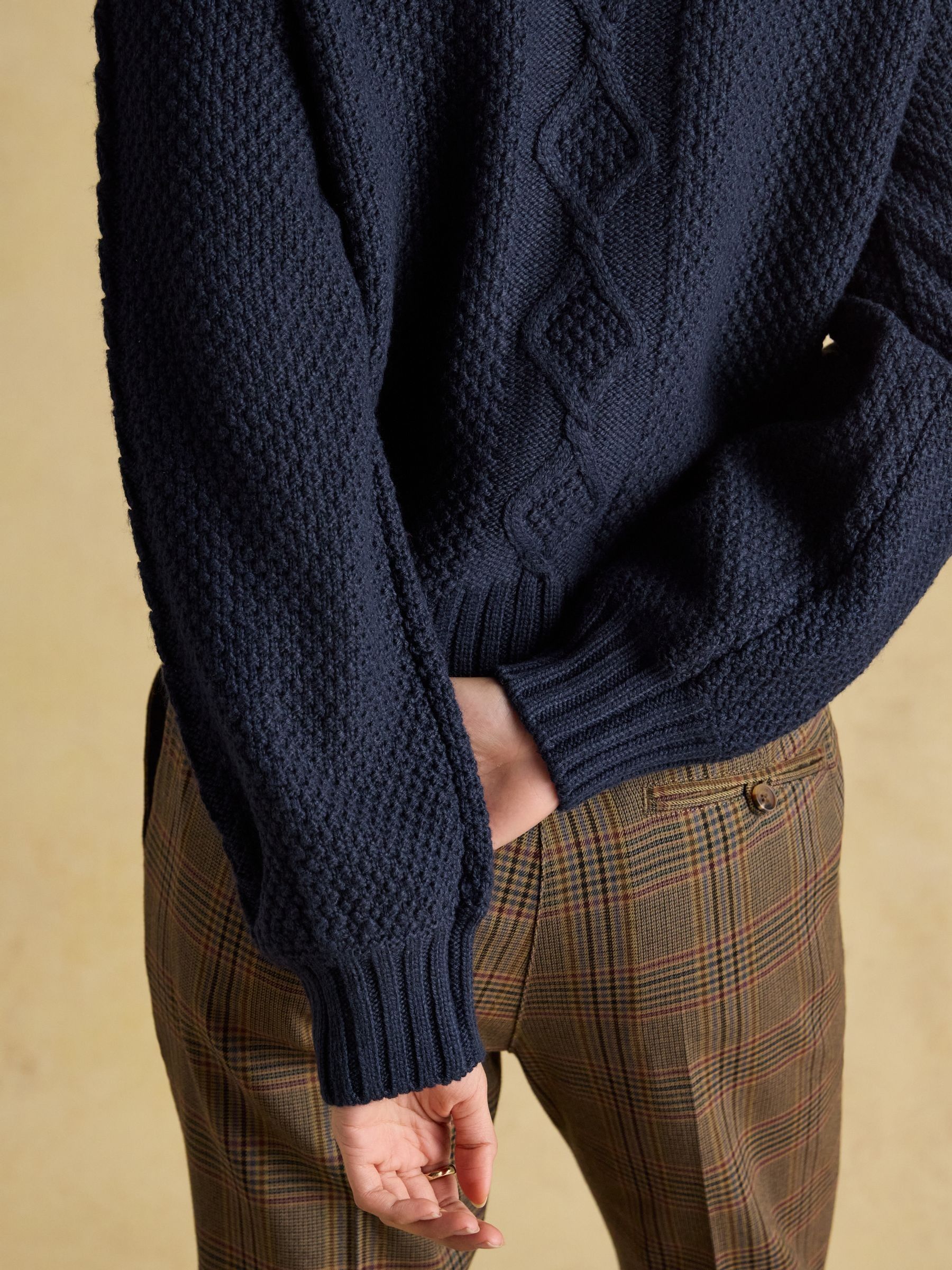 Rafferty Navy Cable Knit Cardigan - Image 7 of 10