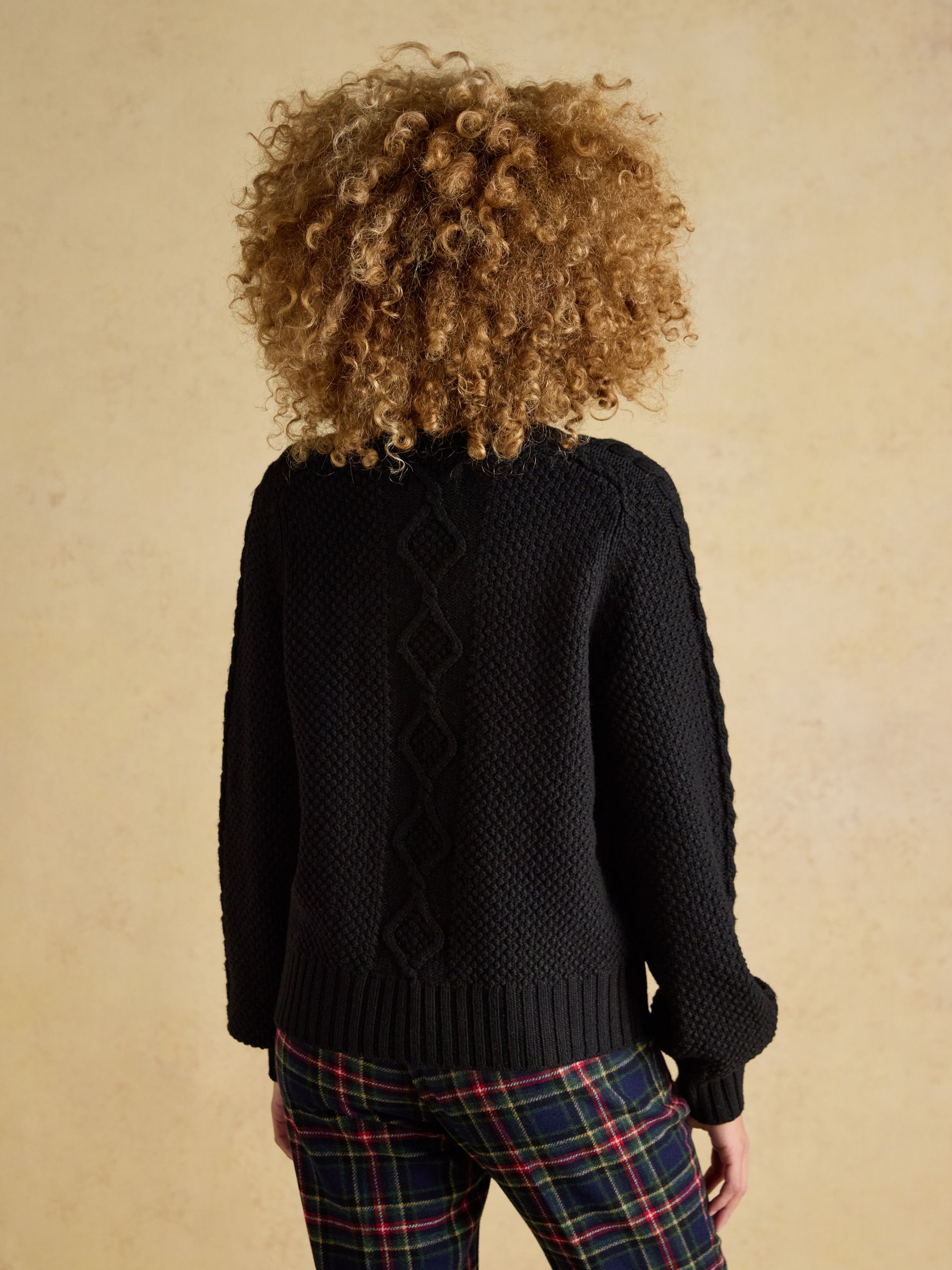 Rafferty Black Cable Knit Cardigan - Image 2 of 8 Rafferty Black Cable Knit Cardigan - Image 2 of 8