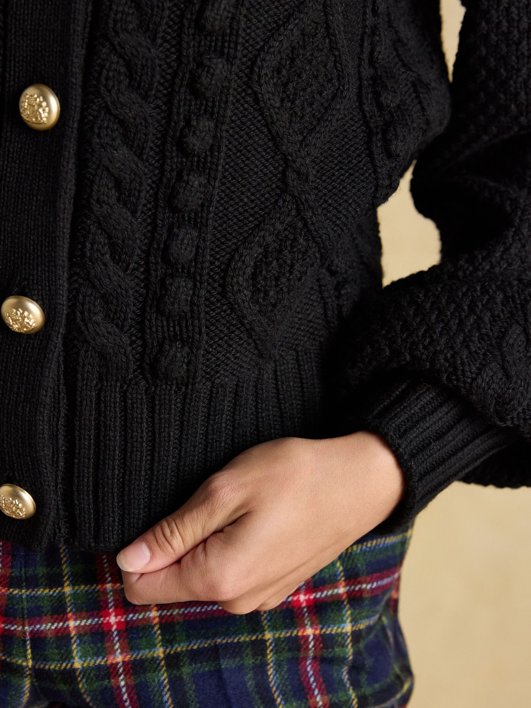 Rafferty Black Cable Knit Cardigan - Image 6 of 8