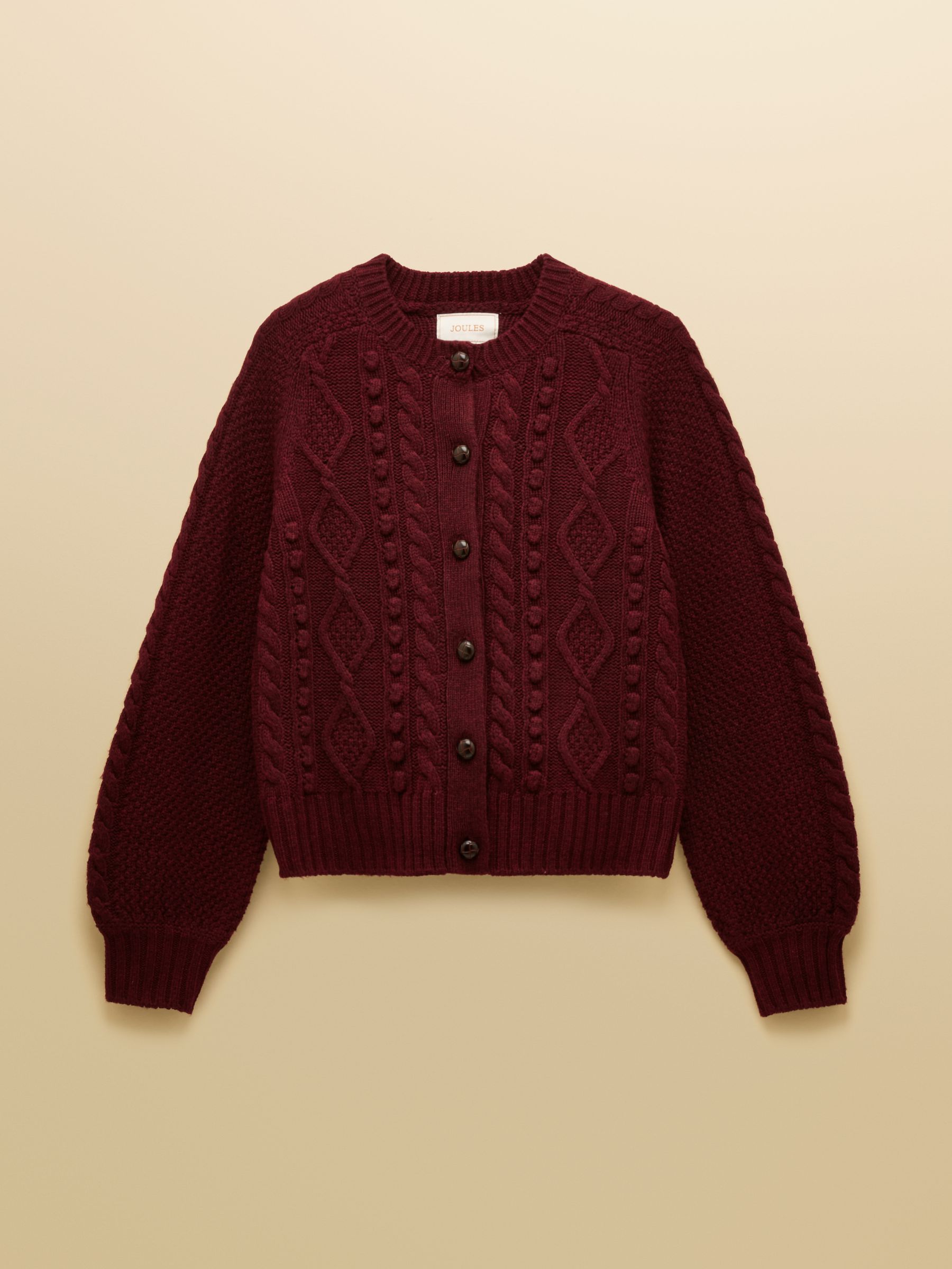 Rafferty Wine Cable Knit Cardigan - Image 9 of 9