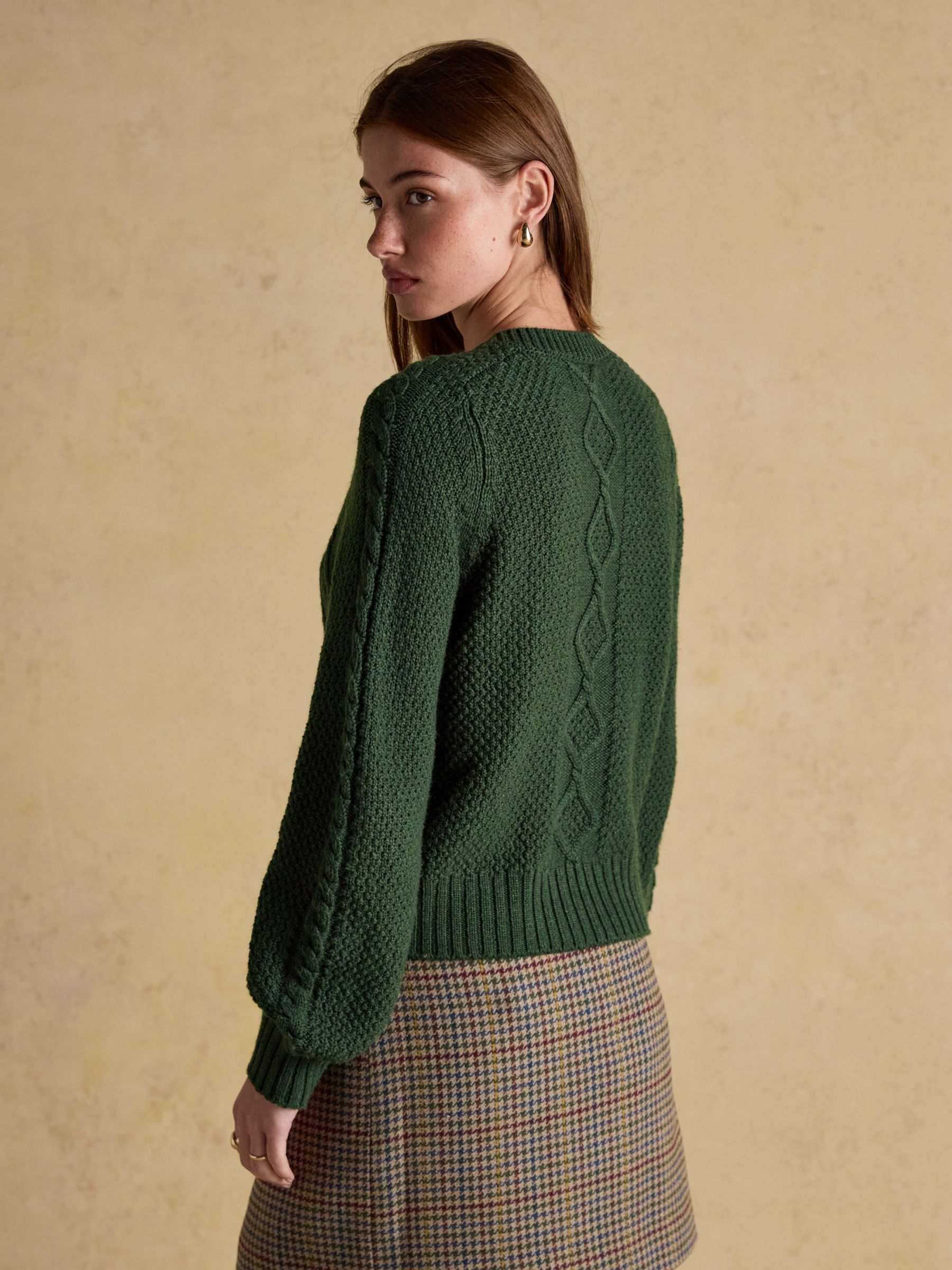 Rafferty Green Cable Knit Cardigan - Image 2 of 8