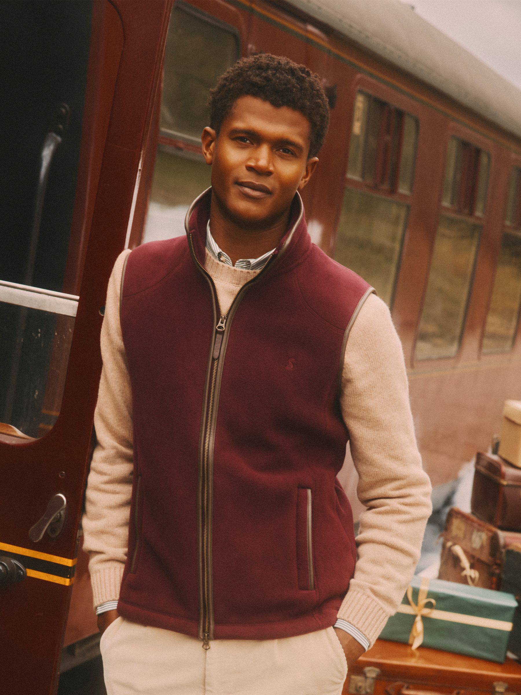 Heritage Fleece Burgundy Gilet - Image 1 of 10 Heritage Fleece Burgundy Gilet - Image 1 of 10
