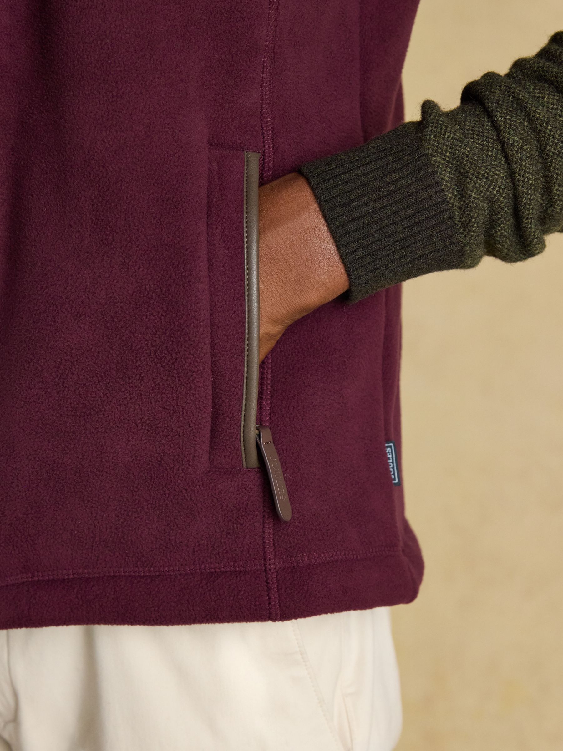 Heritage Fleece Burgundy Gilet - Image 5 of 10