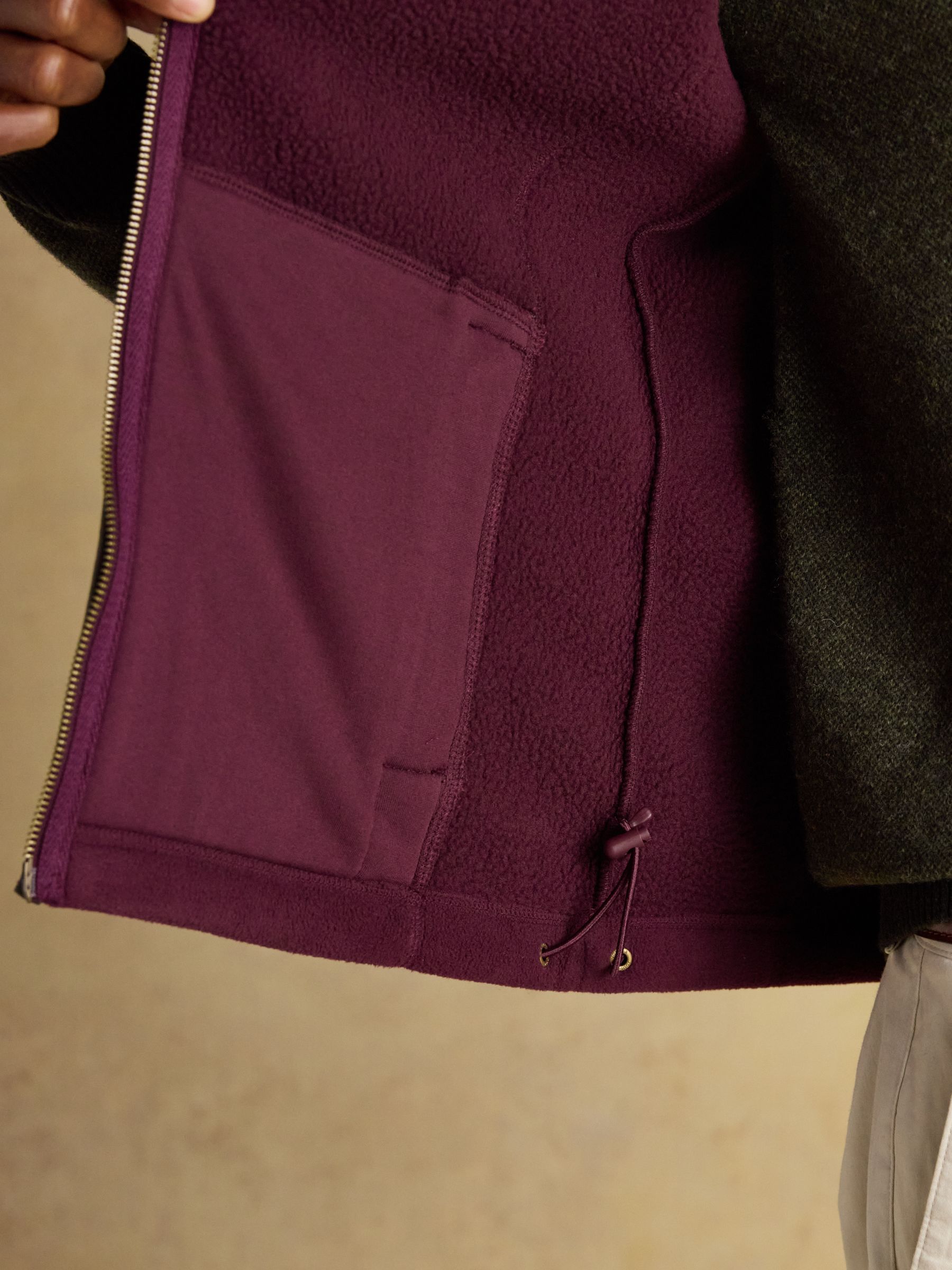 Heritage Fleece Burgundy Gilet - Image 9 of 10