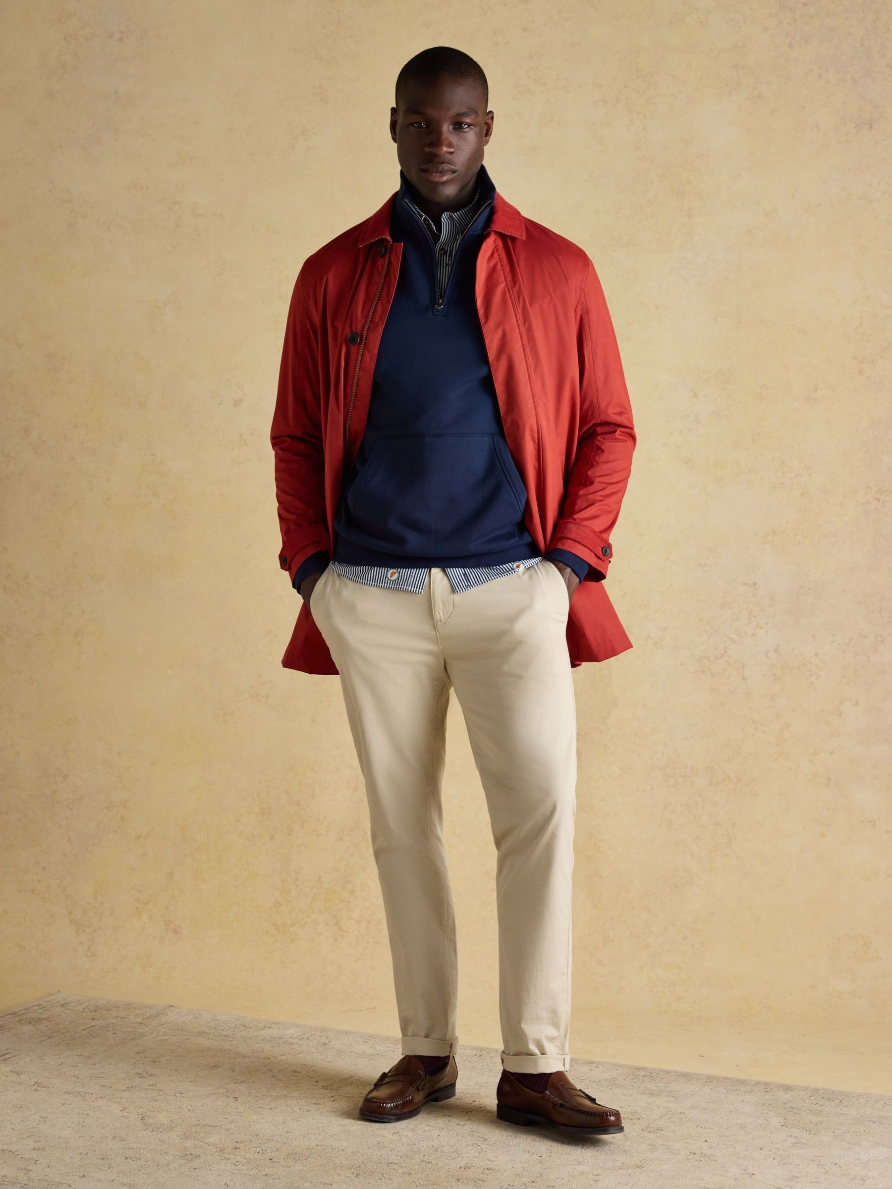 Jenkins Navy Brushed Cotton Quarter Zip Sweatshirt - Image 10 of 11