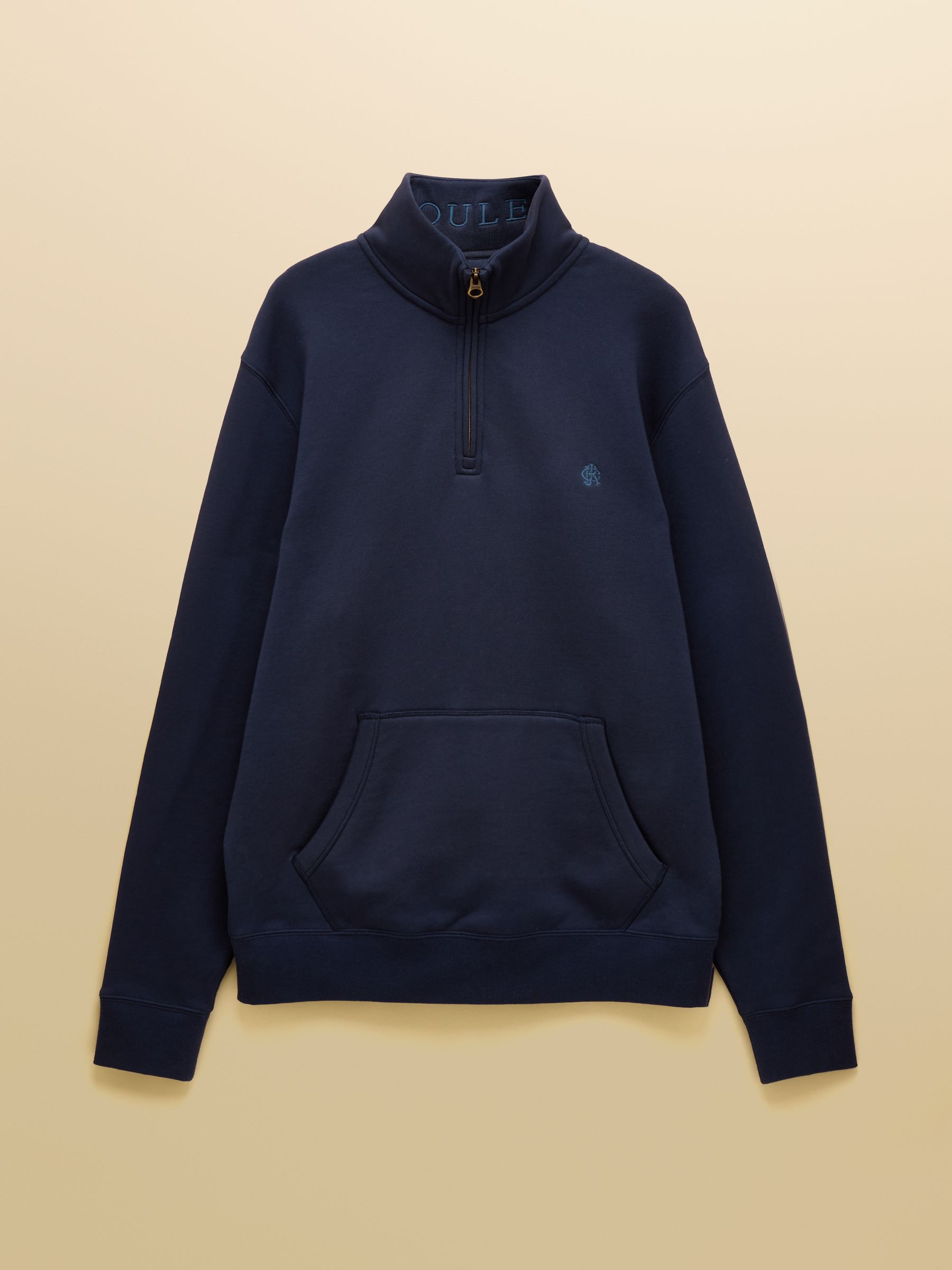 Jenkins Navy Brushed Cotton Quarter Zip Sweatshirt - Image 10 of 10 Jenkins Navy Brushed Cotton Quarter Zip Sweatshirt - Image 10 of 10