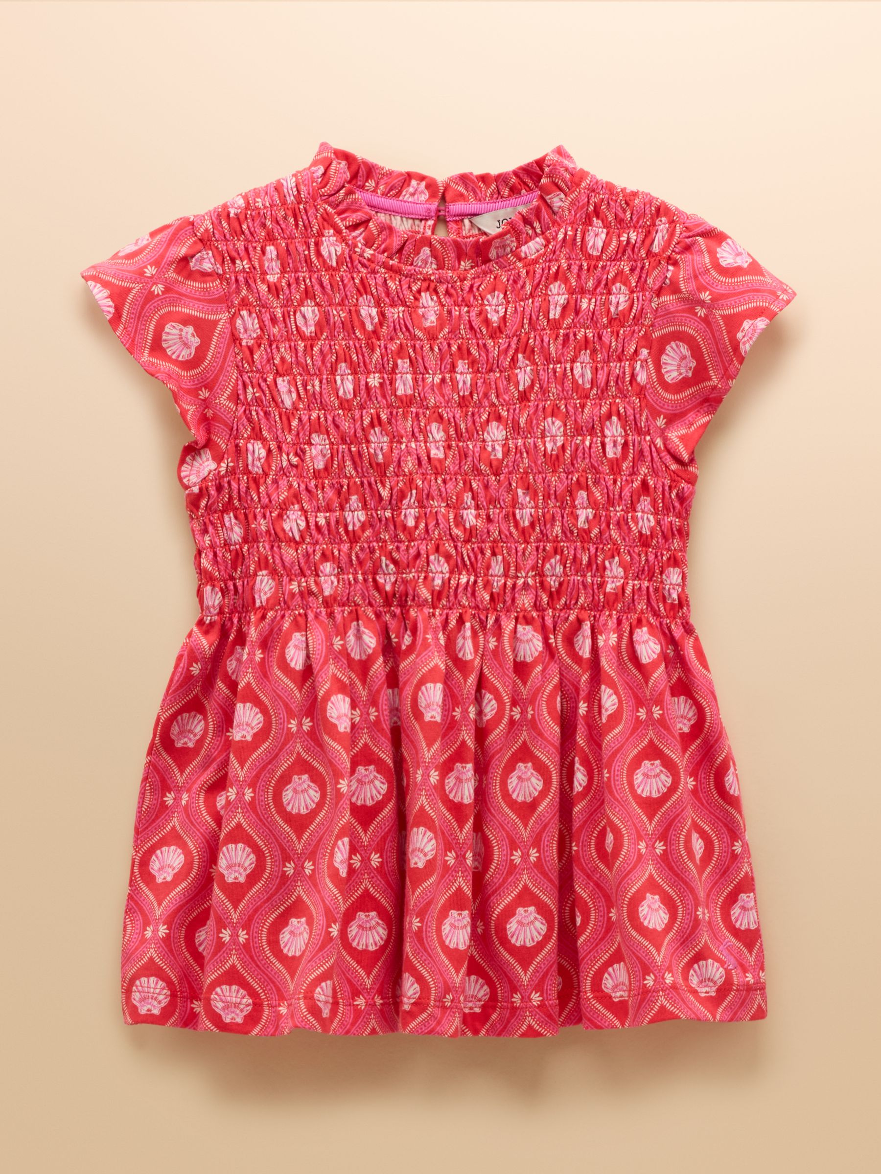 Gracie Pink Shirred Short Sleeve Top - Image 1 of 4