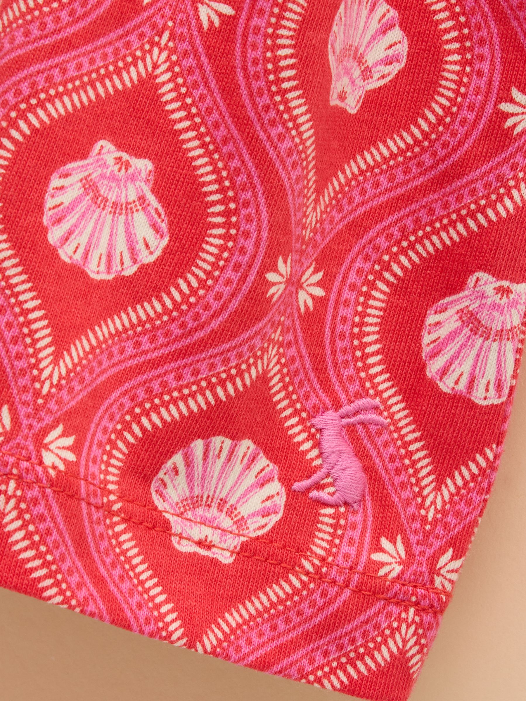 Gracie Pink Shirred Short Sleeve Top - Image 3 of 4