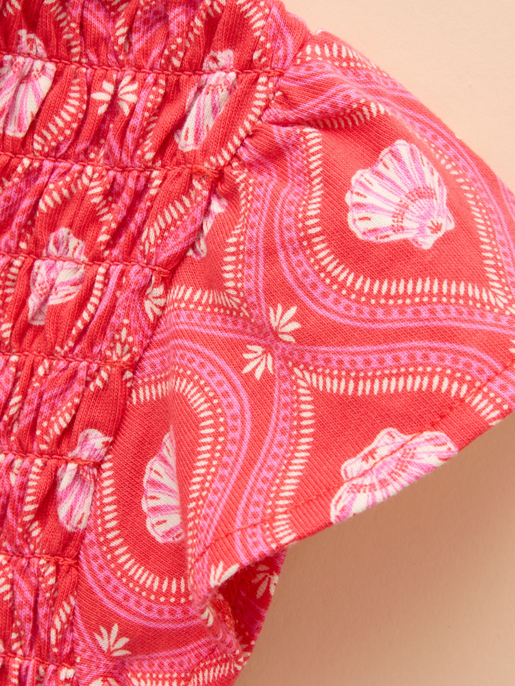 Gracie Pink Shirred Short Sleeve Top - Image 4 of 4