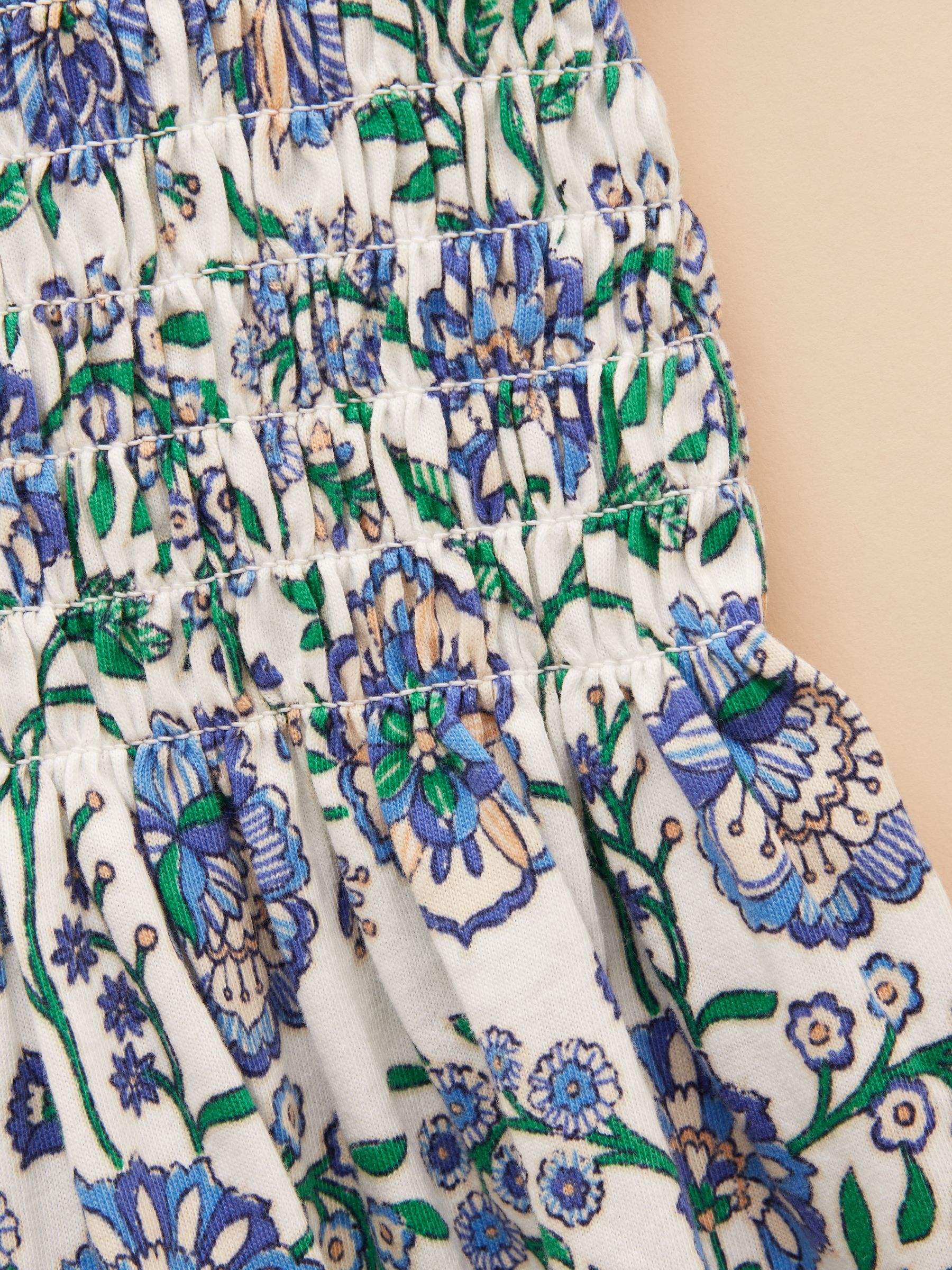 Gracie Blue Shirred Short Sleeve Top - Image 5 of 7