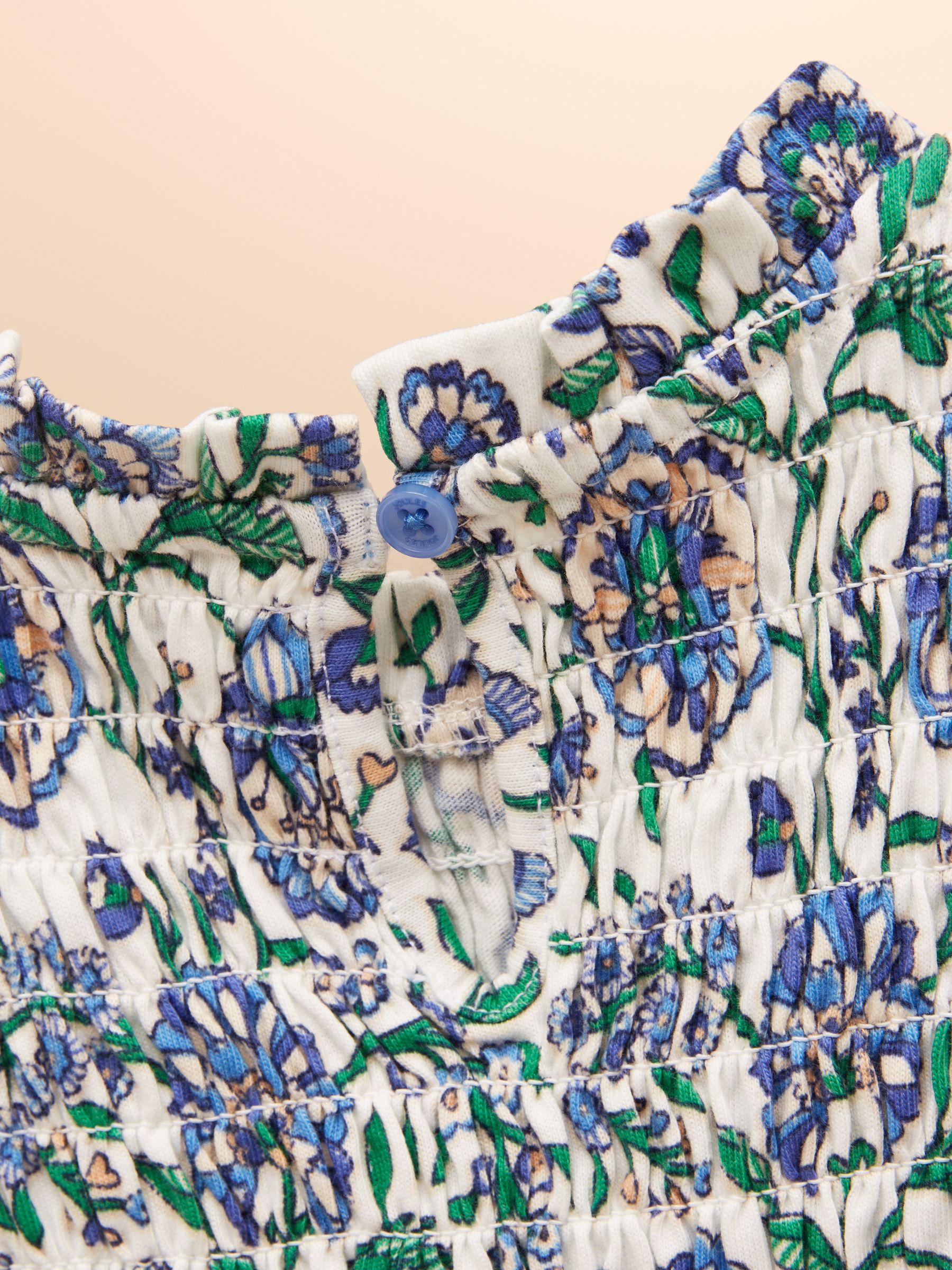 Gracie Blue Shirred Short Sleeve Top - Image 5 of 5