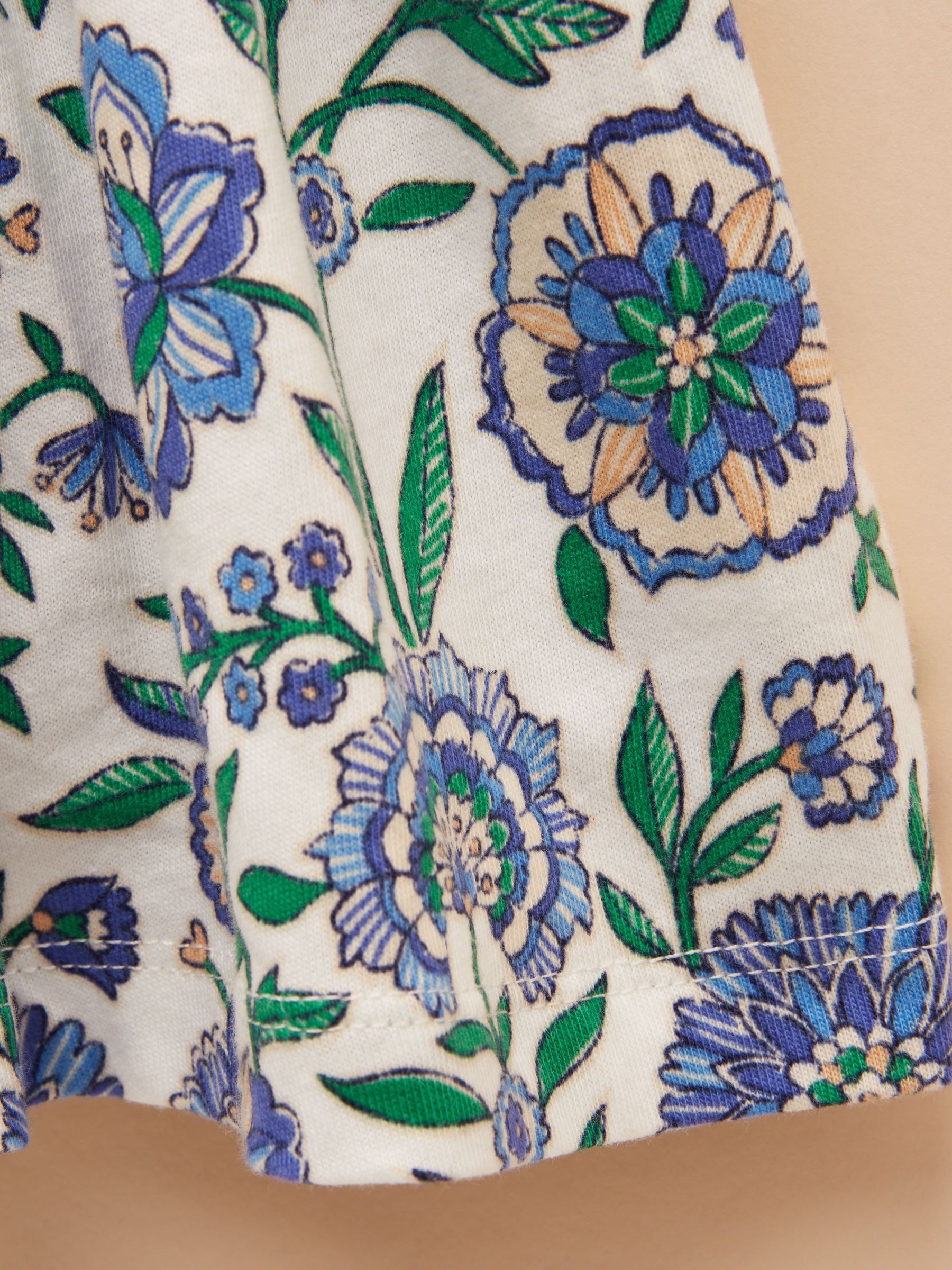 Gracie Blue Shirred Short Sleeve Top - Image 6 of 7