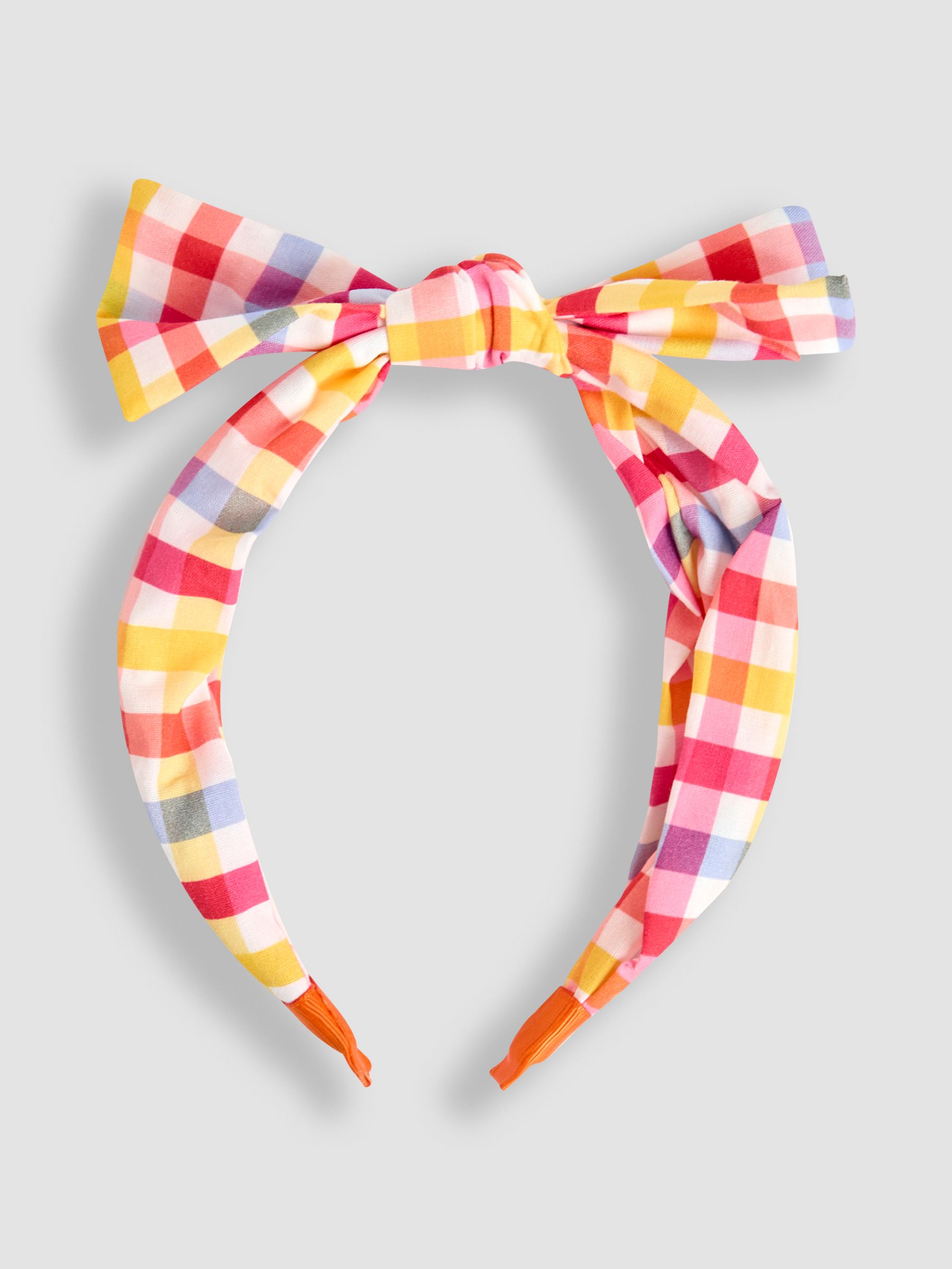 Coral Gingham Bow Hairband - Image 1 of 3