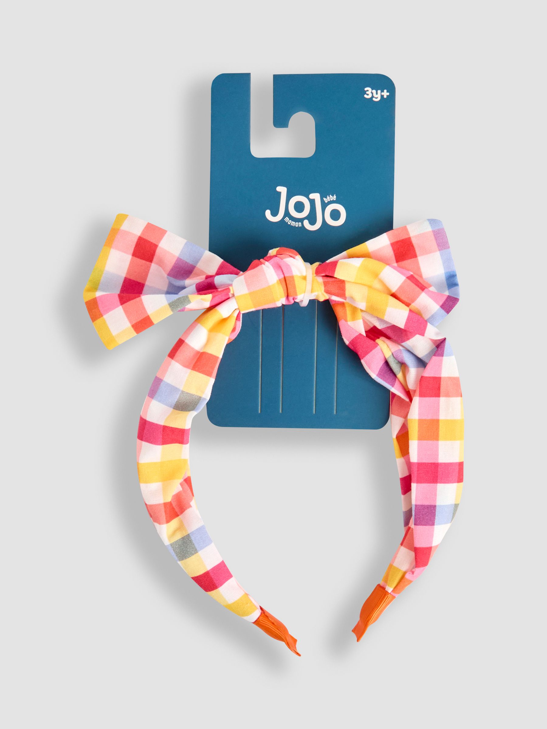 Coral Gingham Bow Hairband - Image 2 of 3