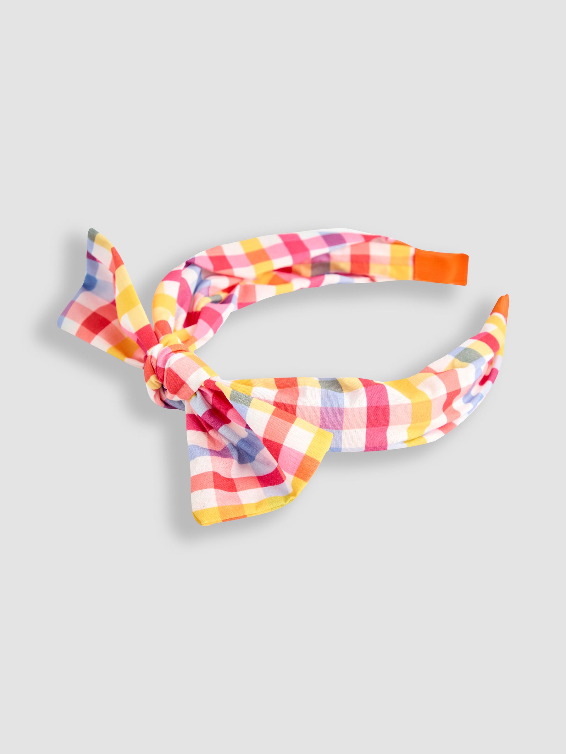 Coral Gingham Bow Hairband - Image 3 of 3