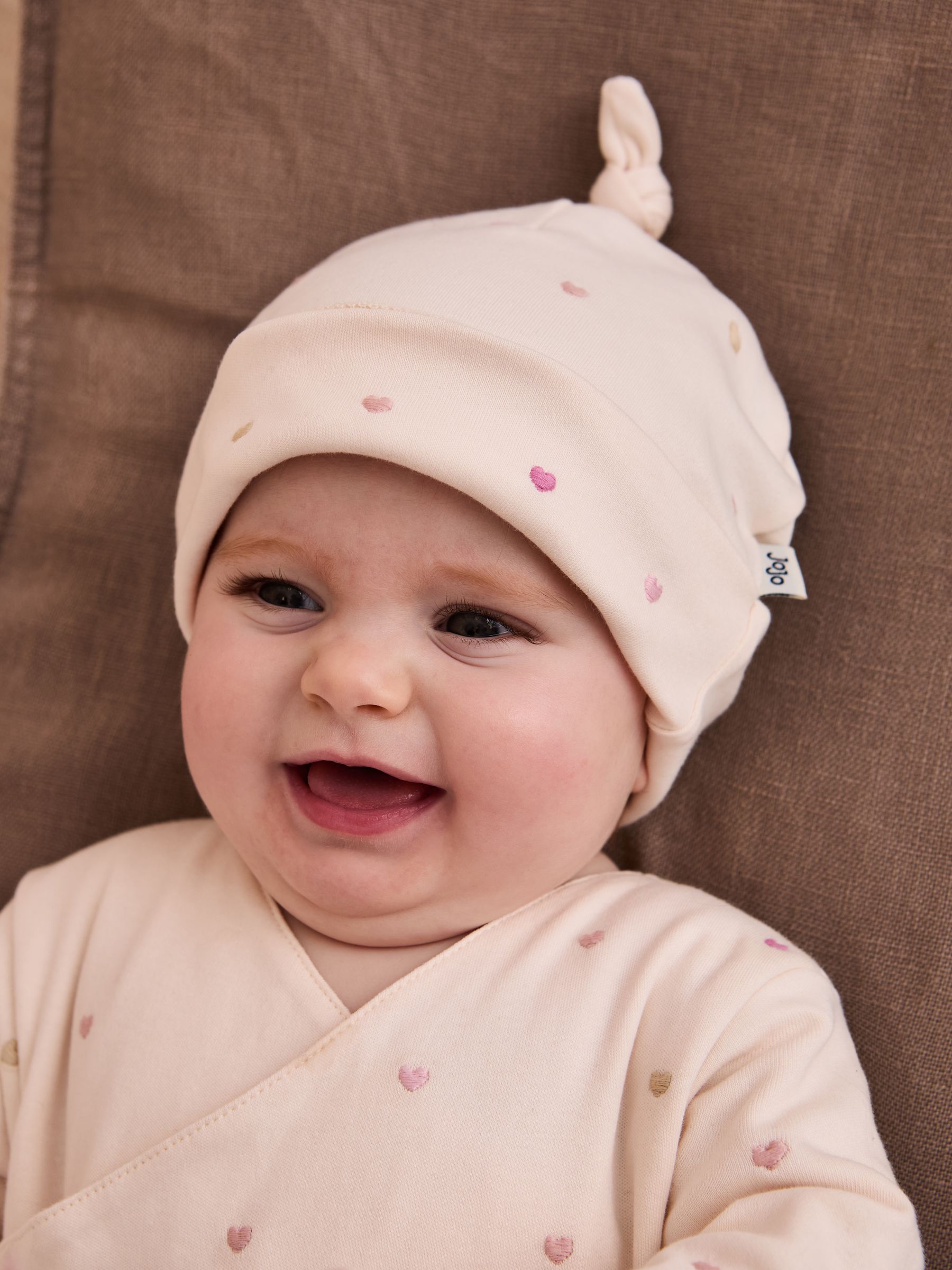 Cream Cotton 2-Piece Embroidered Sleepsuit and Hat Set - Image 2 of 9