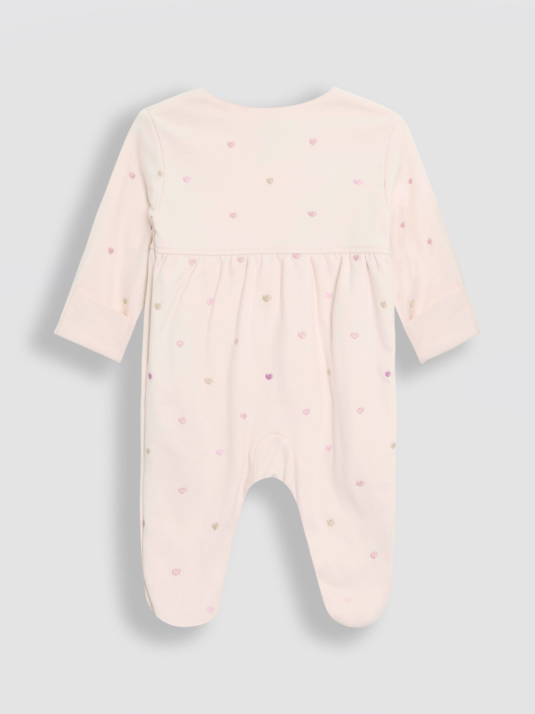 Cream Cotton 2-Piece Embroidered Sleepsuit and Hat Set - Image 6 of 9
