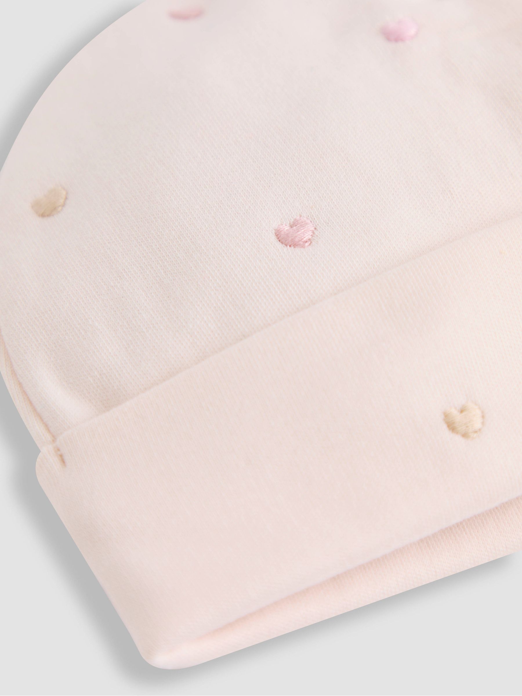 Cream Cotton 2-Piece Embroidered Sleepsuit and Hat Set - Image 8 of 9