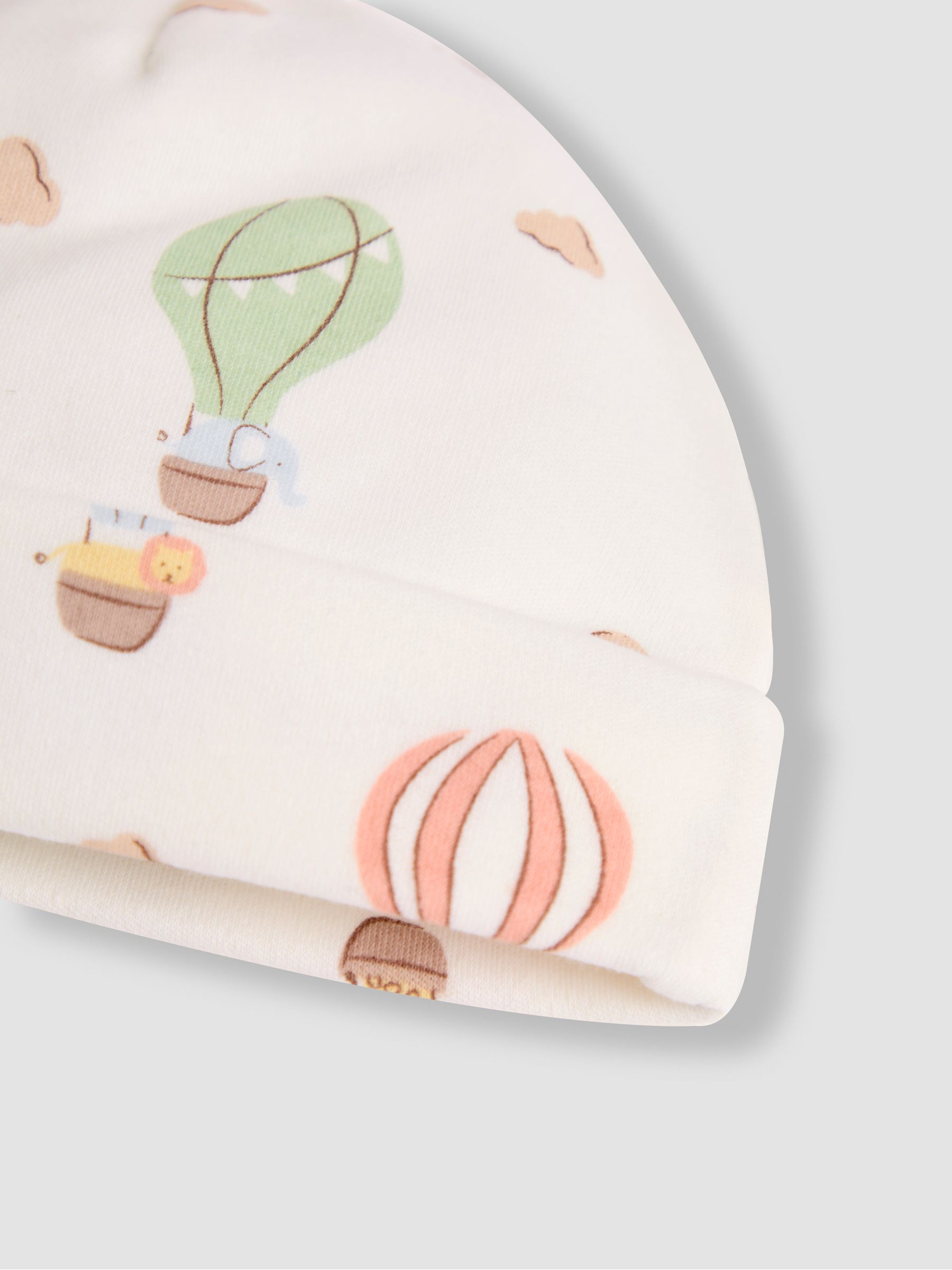 Cream Cotton 2-Piece Baby Hat and Mittens Set - Image 5 of 5