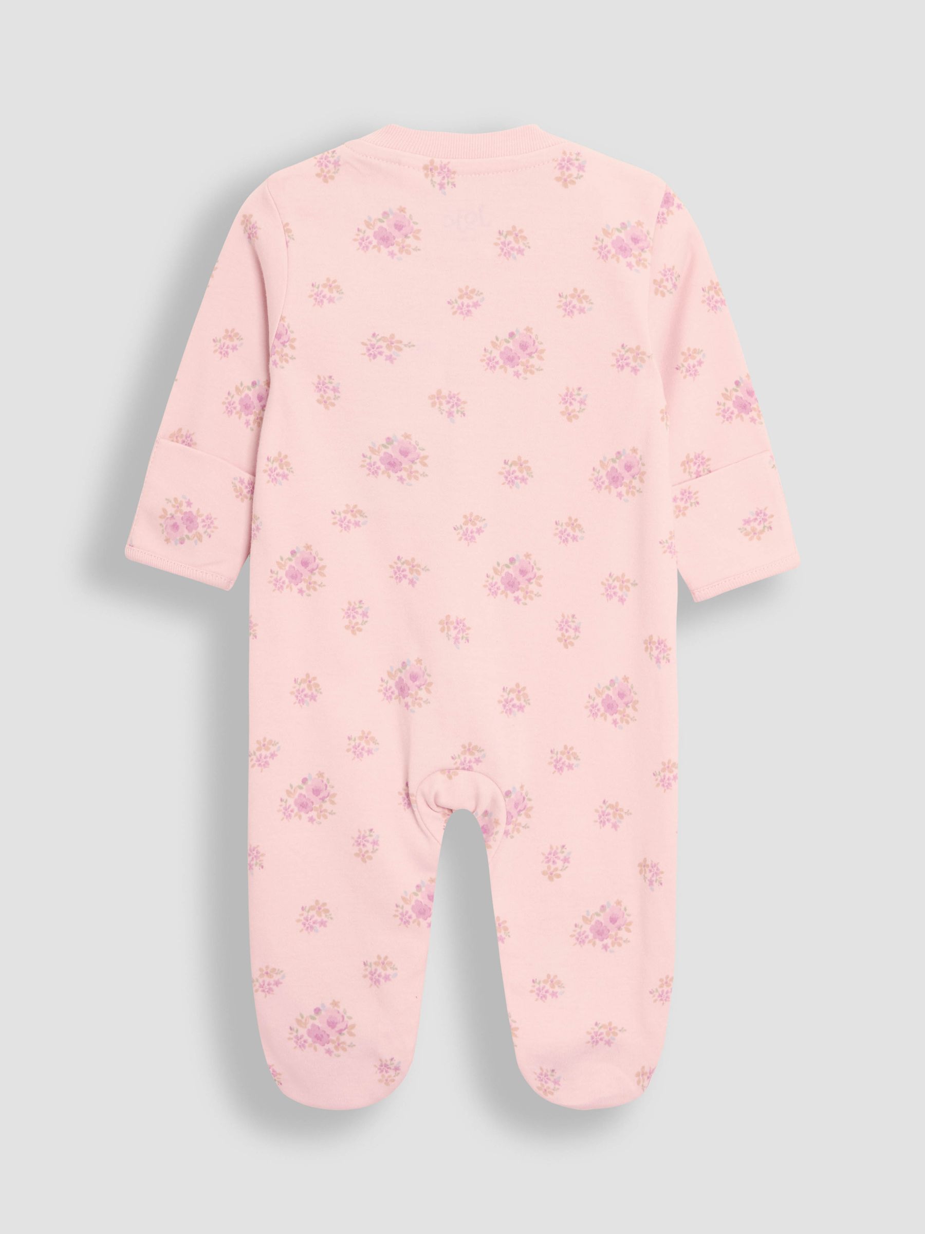 Floral 2-Piece Footed Sleepsuit & Velour Jacket Set - Image 3 of 6