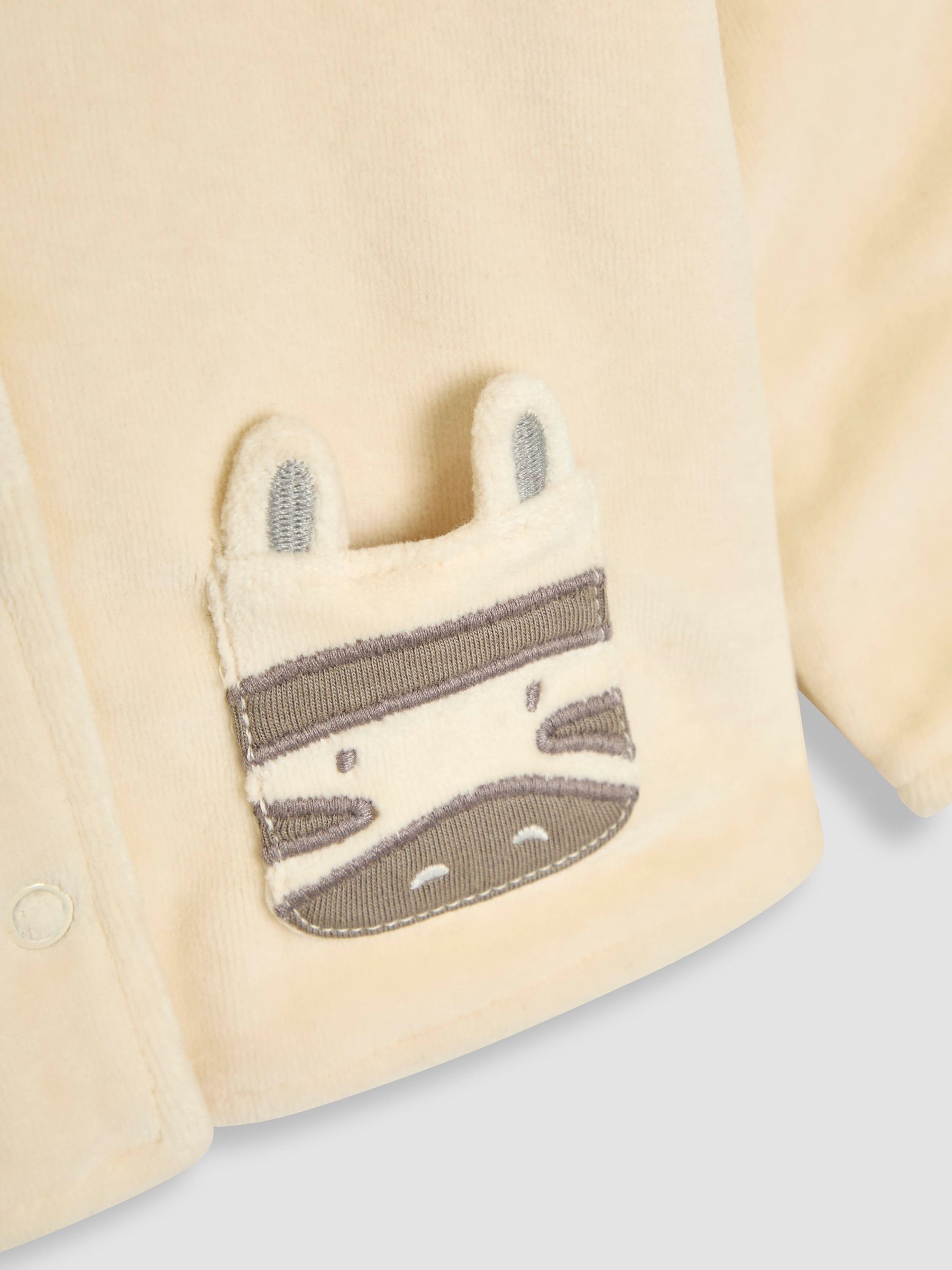 Stripe Footed Sleepsuit and Velour Jackets Set 2 Piece - Image 6 of 7