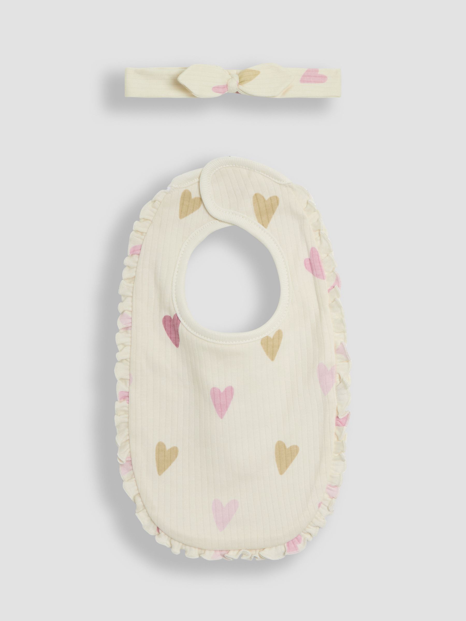 Pink Cotton 2-Piece Baby Bib and Headband Set - Image 1 of 4