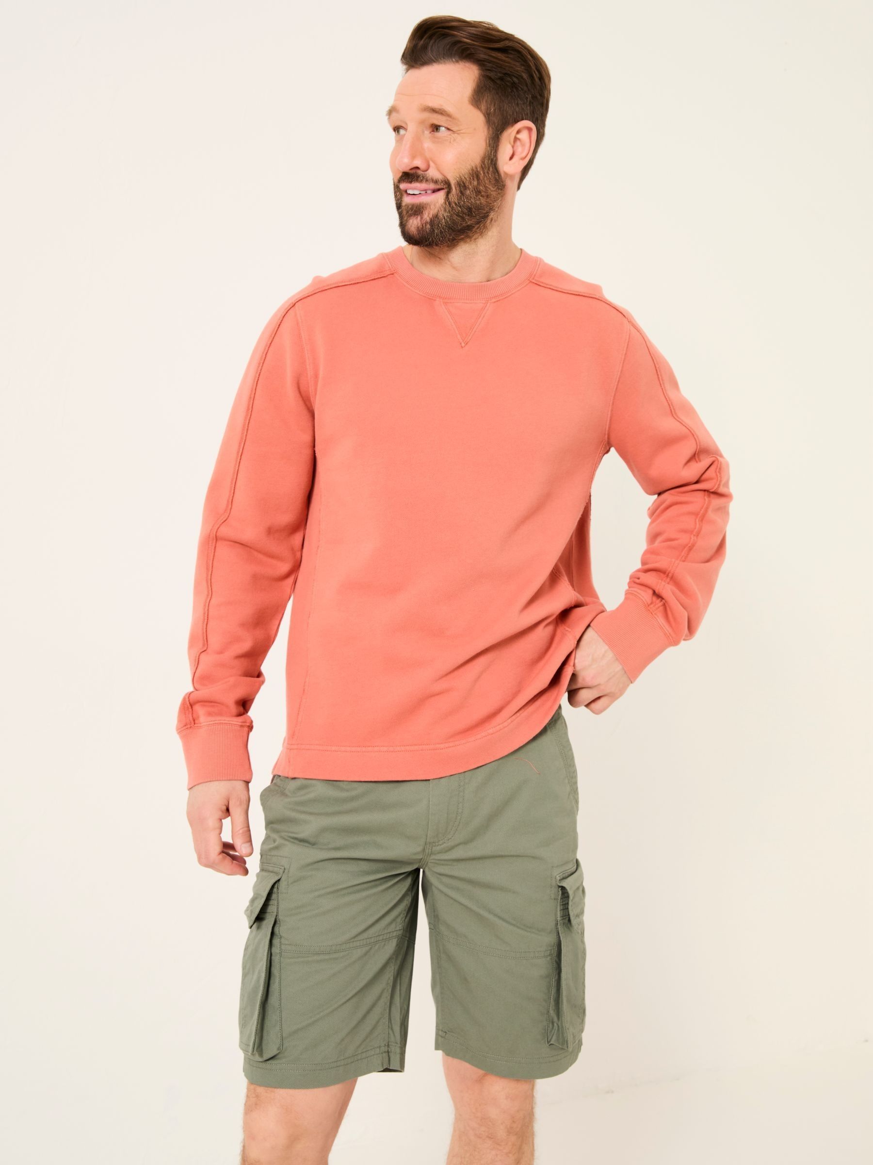 Otterton Orange Crew Neck Sweatshirt | FatFace USA
