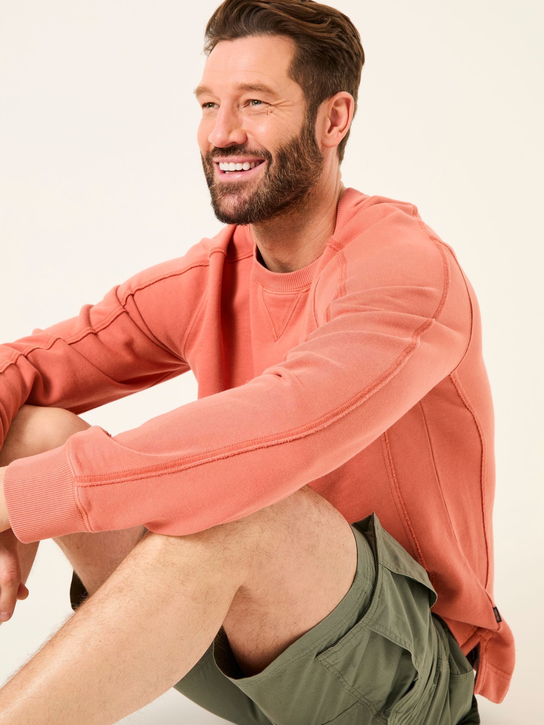 Otterton Orange Crew Neck Sweatshirt | FatFace USA