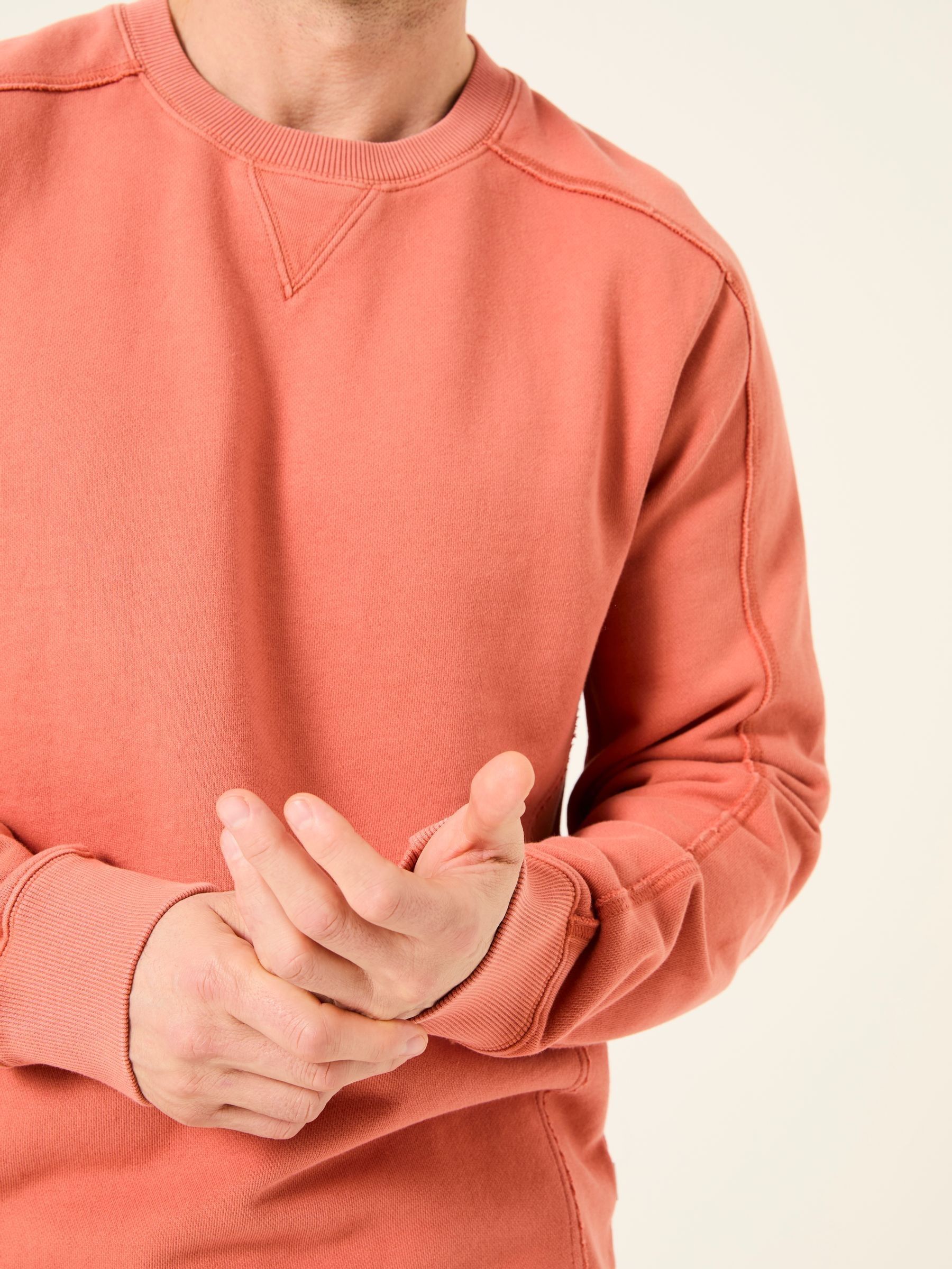 Otterton Orange Crew Neck Sweatshirt - Image 4 of 7