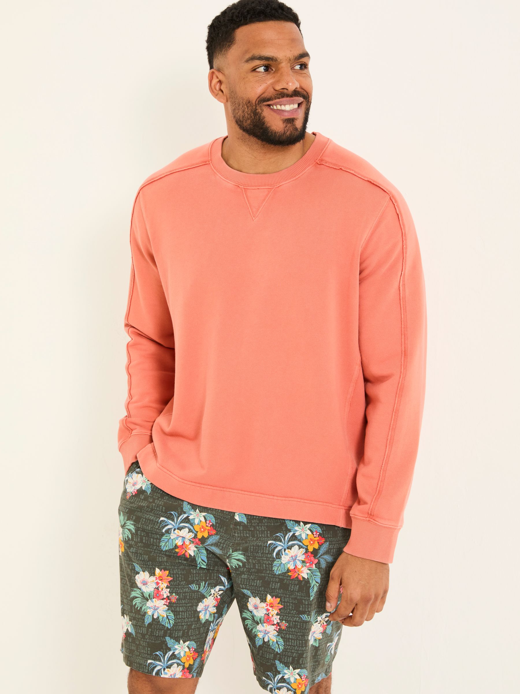 Otterton Orange Crew Neck Sweatshirt - Image 5 of 7