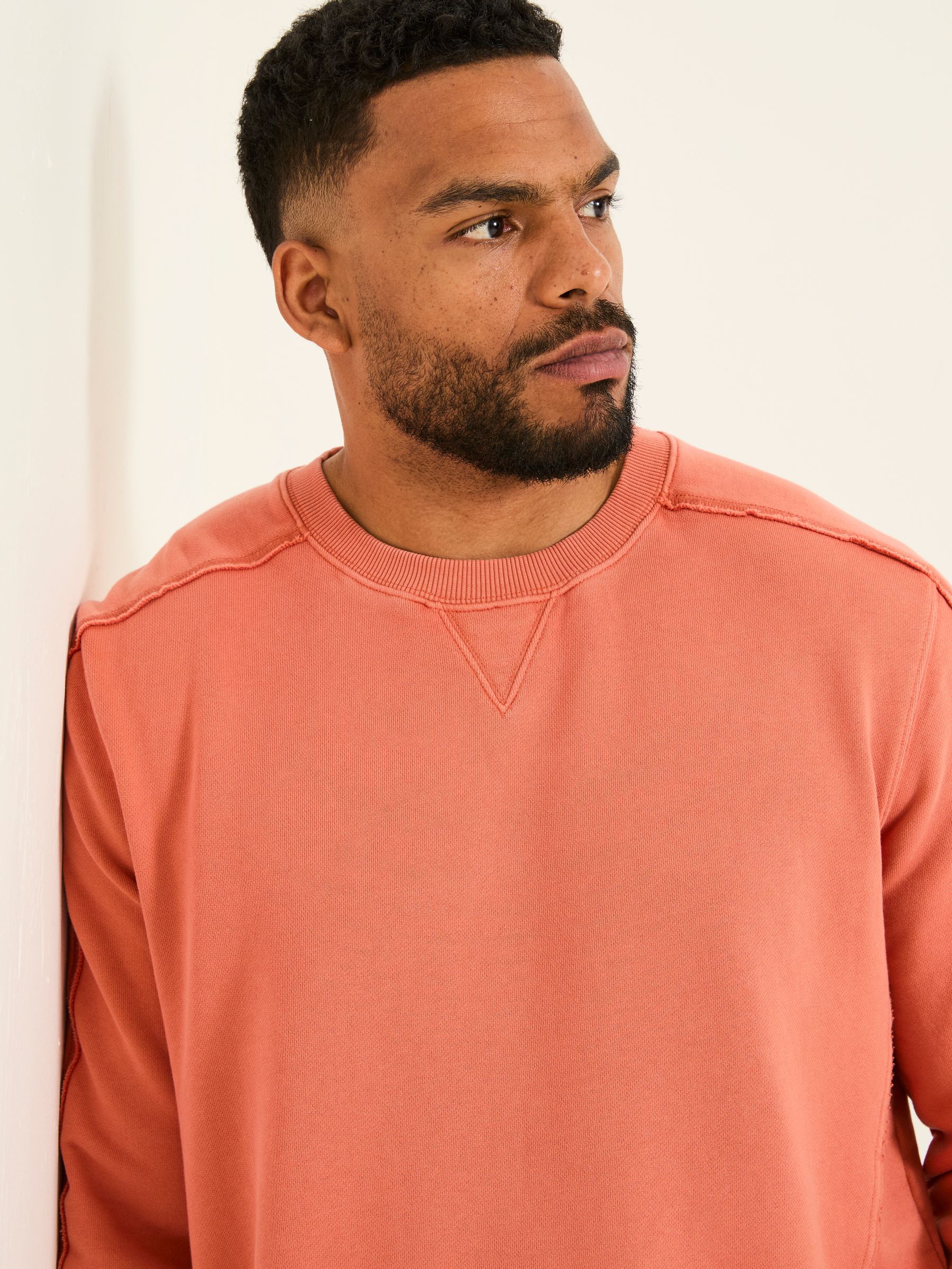 Otterton Orange Crew Neck Sweatshirt - Image 6 of 7