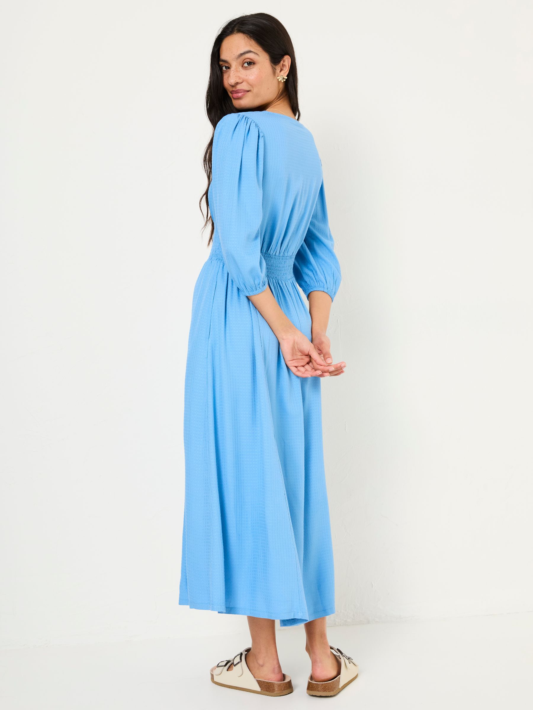 Bright Blue Rene Textured Midi Dress - Image 2 of 5