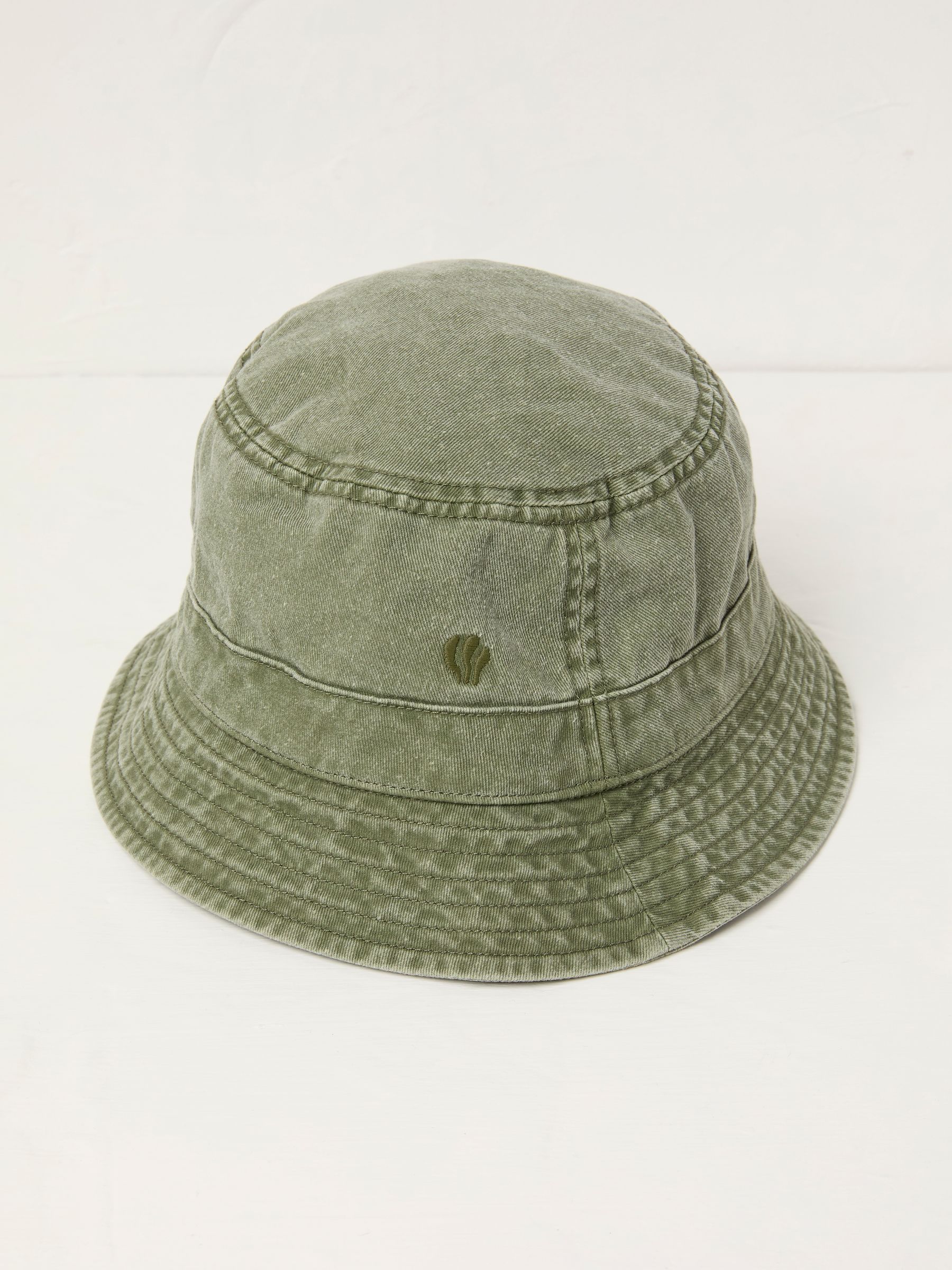 Khaki Green Washed Bucket 100% Cotton Hat - Image 1 of 2