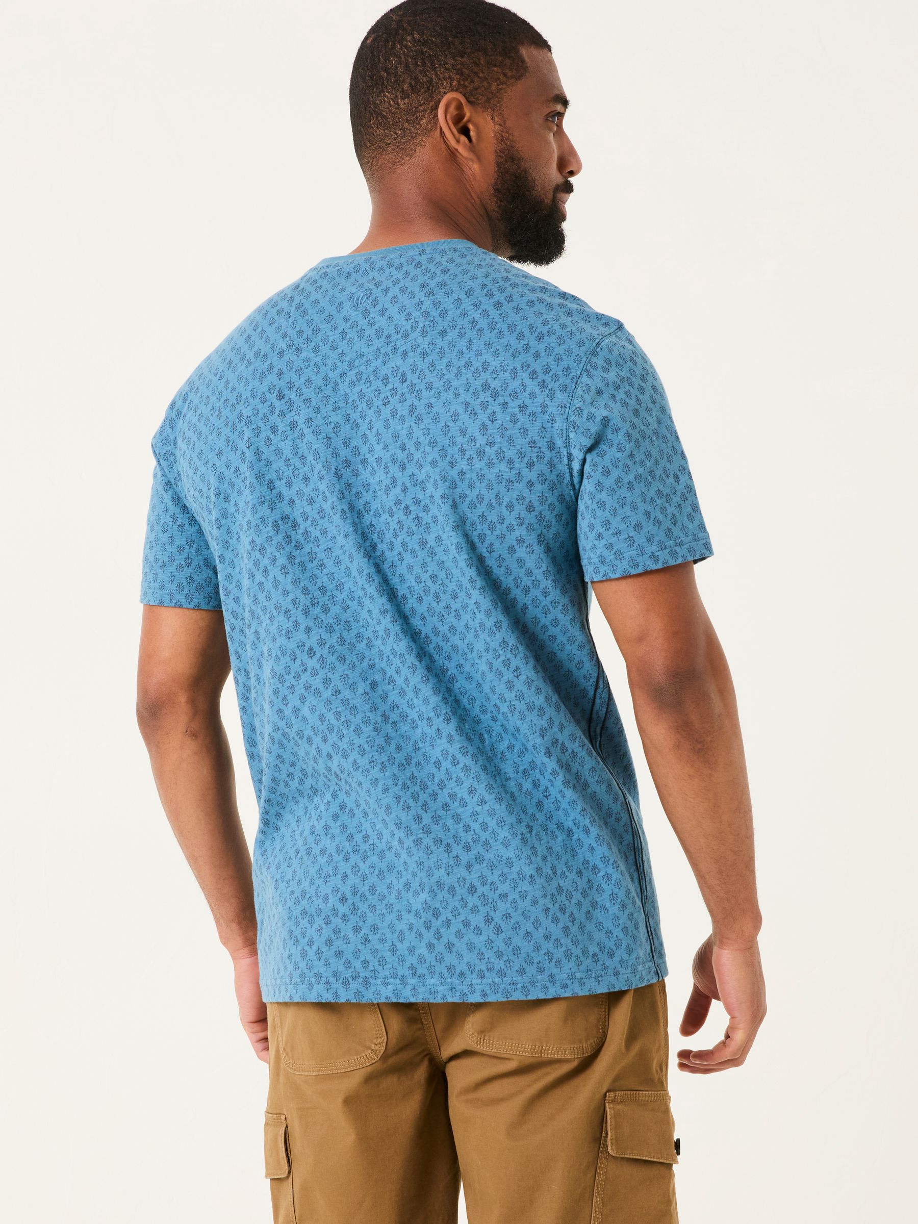 Hayle Navy Hayle Block Printed Tshirt - Image 2 of 5