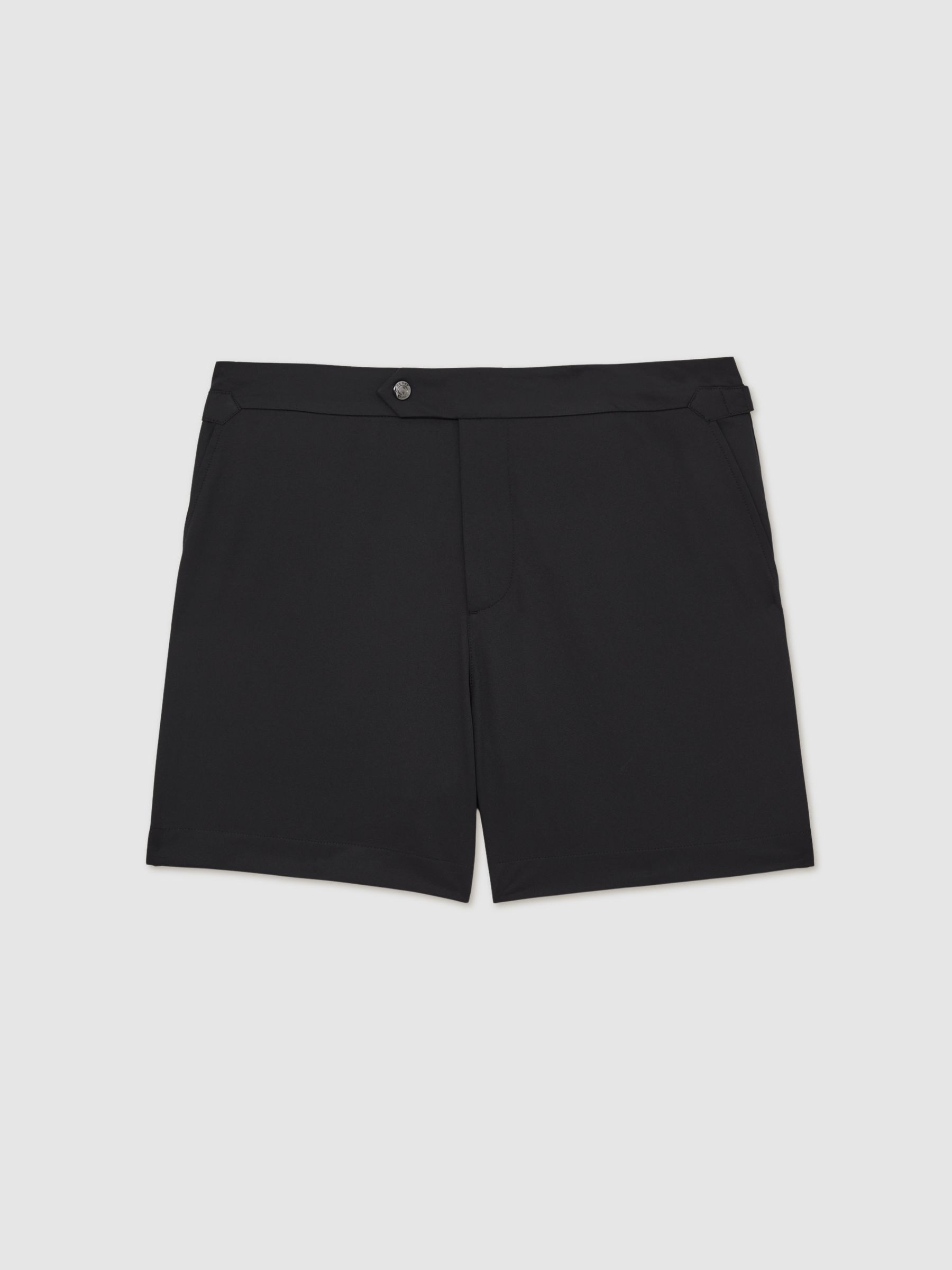 Side-Adjuster Swim Shorts in Black - Image 2 of 7