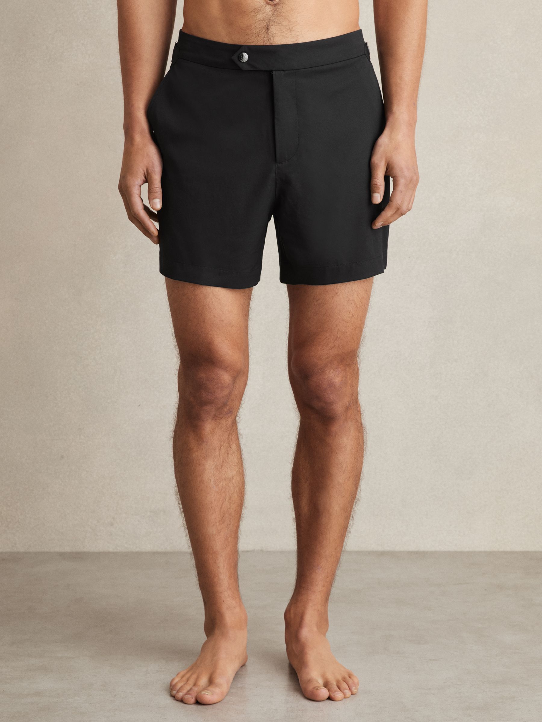 Side-Adjuster Swim Shorts in Black - Image 3 of 7