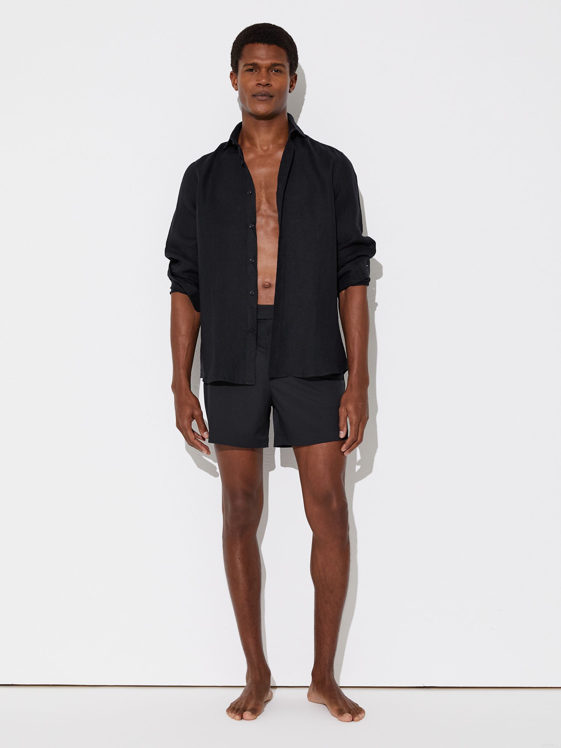 Side-Adjuster Swim Shorts in Black - image 4