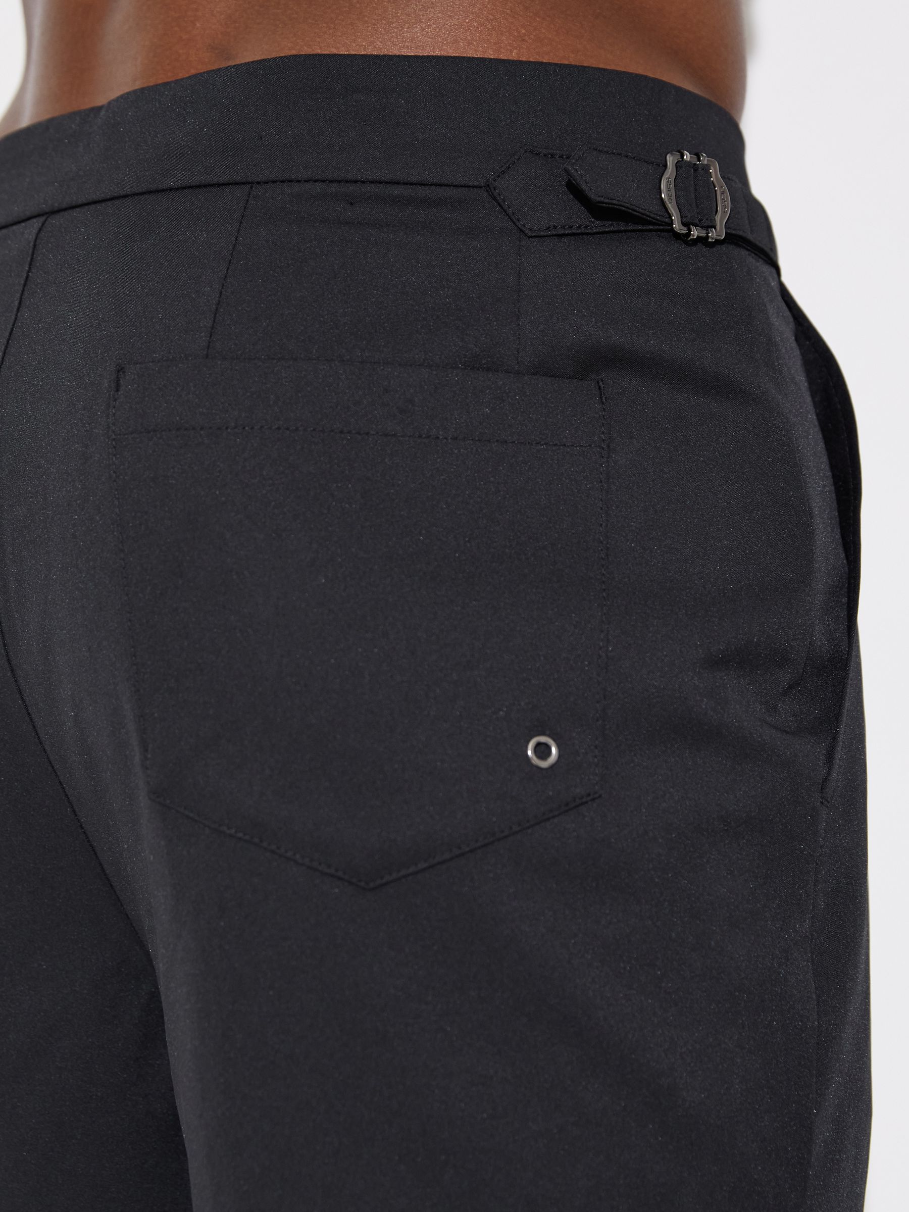 Side-Adjuster Swim Shorts in Black - image 5