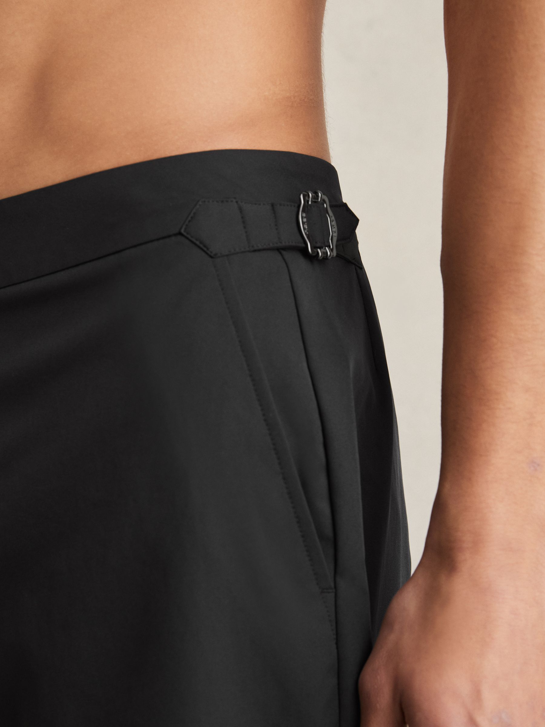 Side-Adjuster Swim Shorts in Black - Image 5 of 7