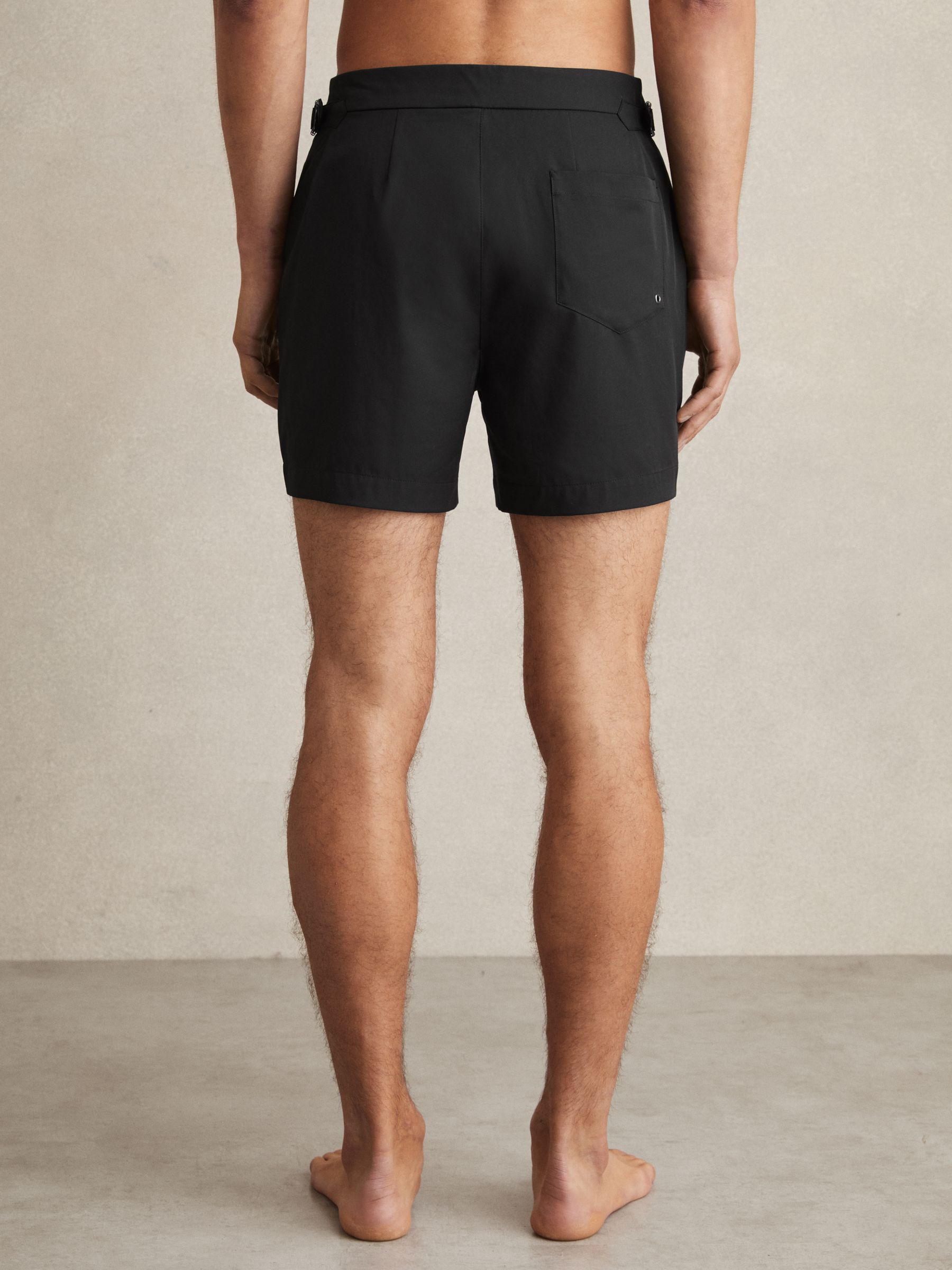 Side-Adjuster Swim Shorts in Black - Image 6 of 7