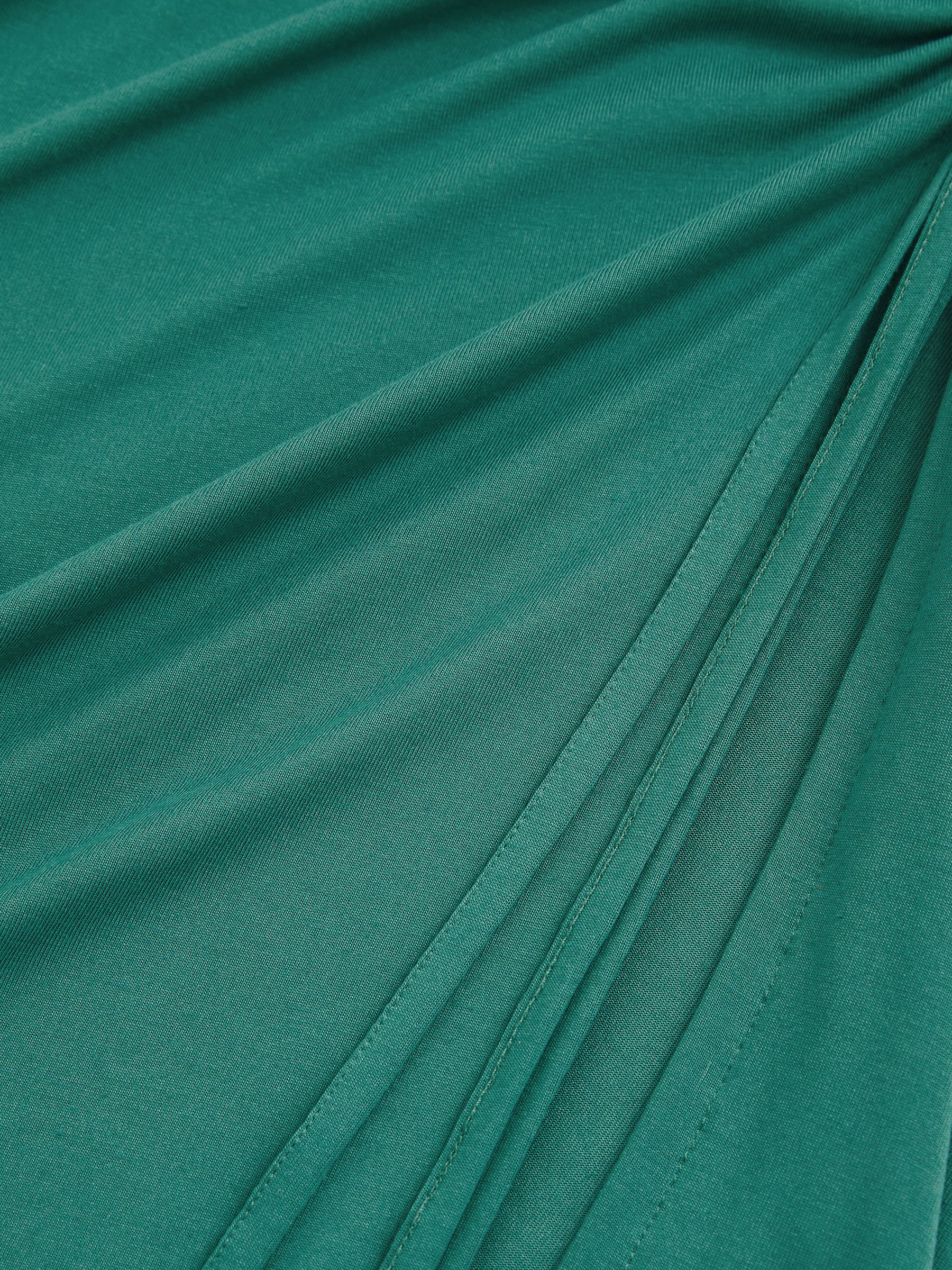 Ruched Jersey Midi Dress in Green - Image 6 of 6