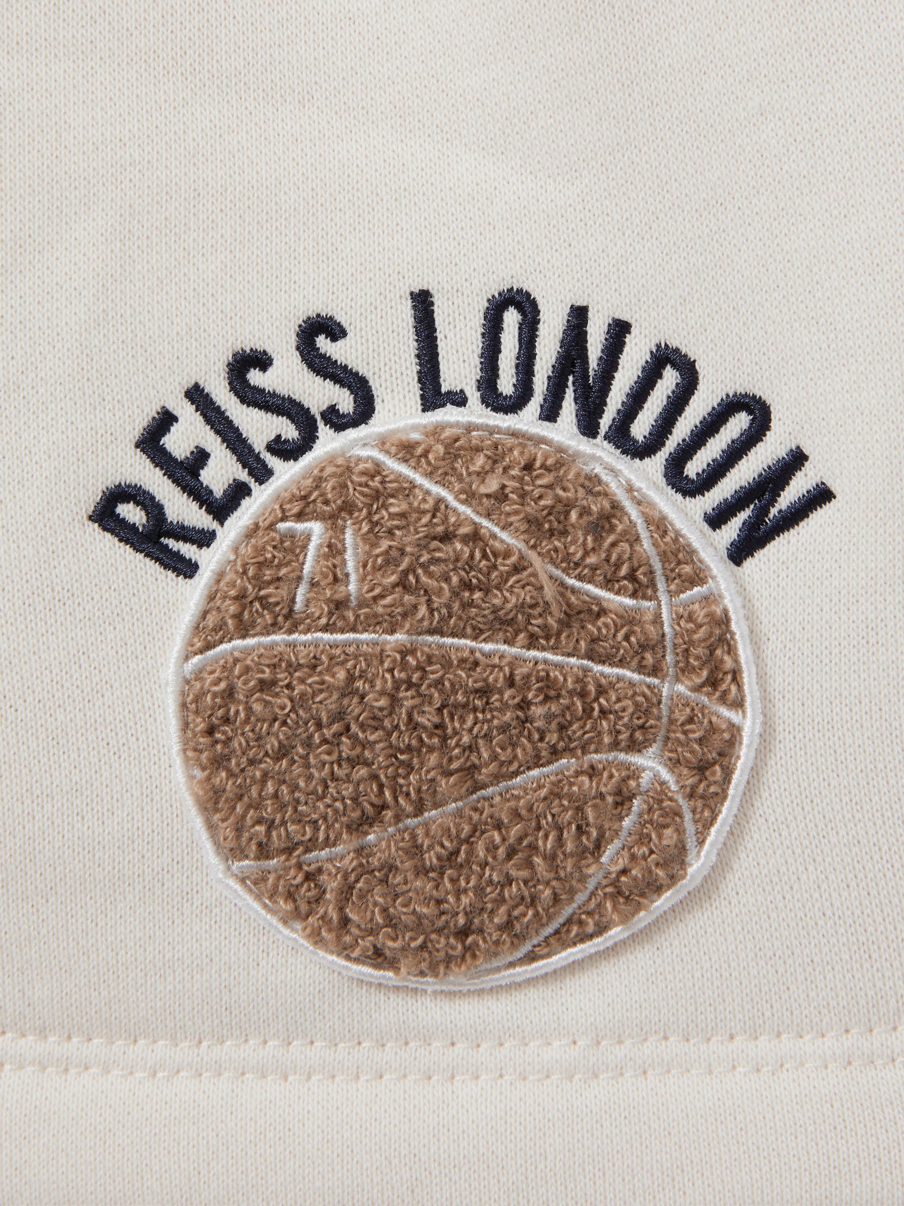 9-13 yrs Basketball-Embroidered Shorts in Off White - Image 1 of 4