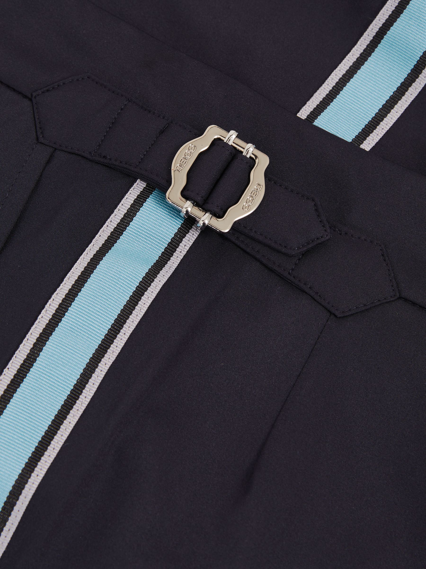 Stripe Side Adjuster Swim Shorts in Navy/Blue Stripe - Image 6 of 6