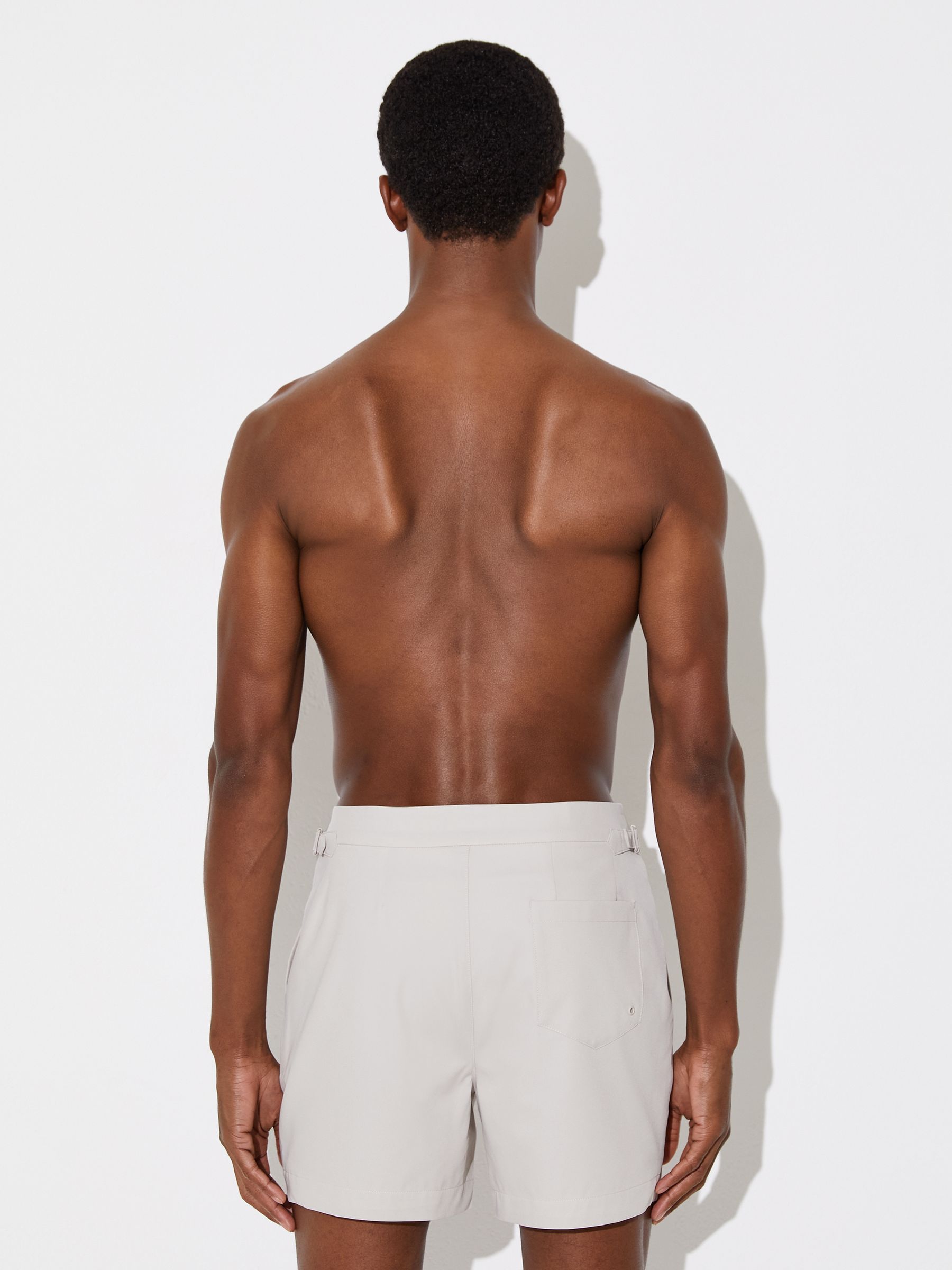 Side-Adjuster Swim Shorts in Off White - image 3