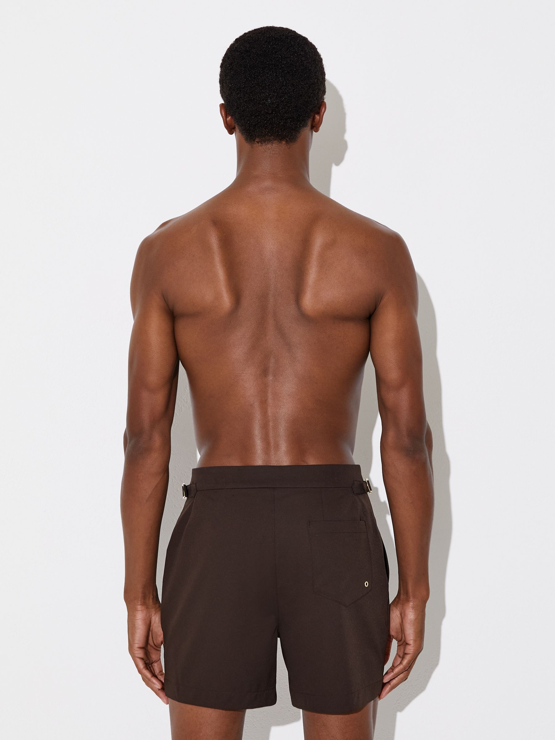 Side-Adjuster Swim Shorts in Chocolate Brown - image 3