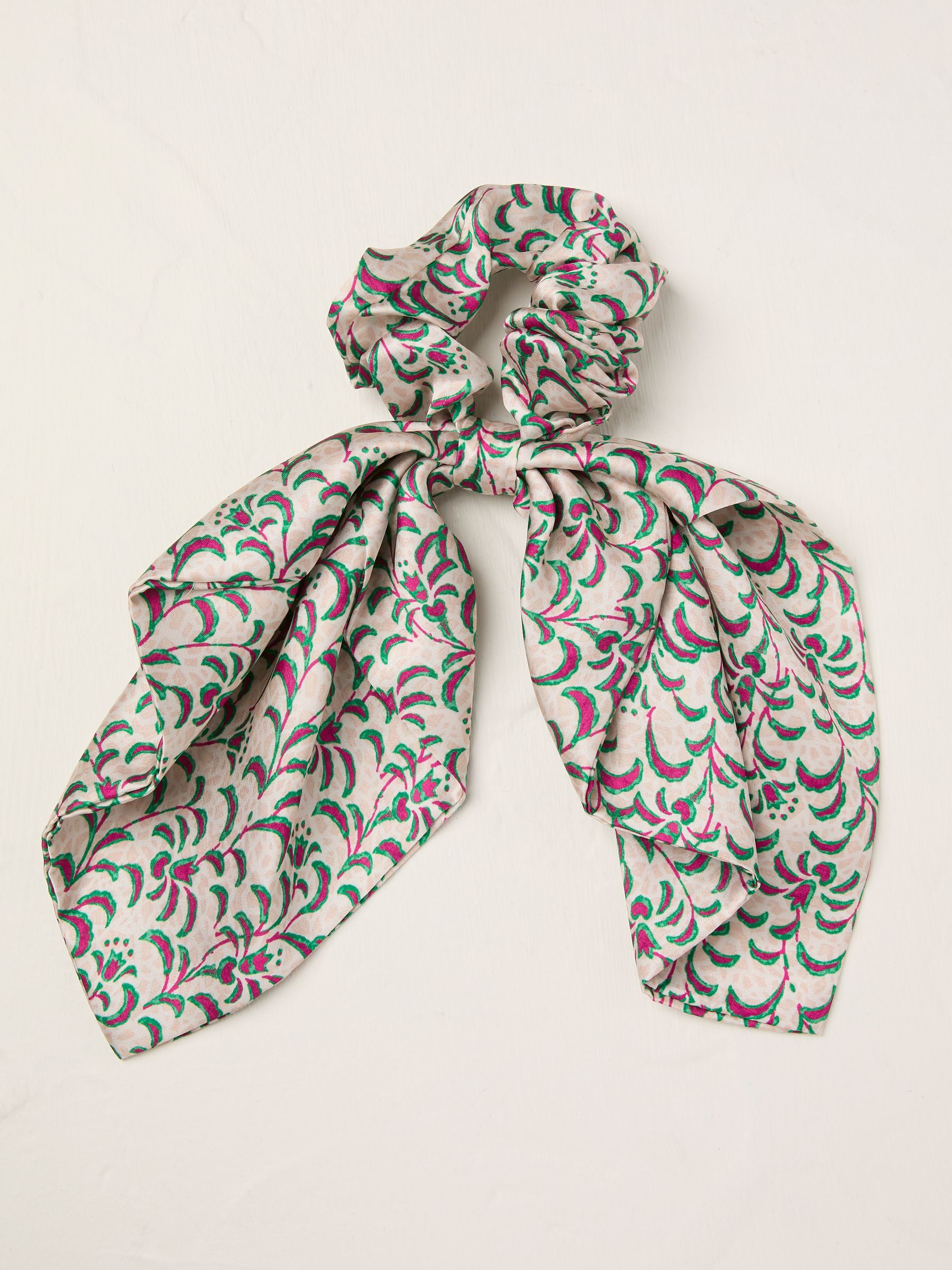 Ivory Printed Tie Scrunchie - Image 1 of 2