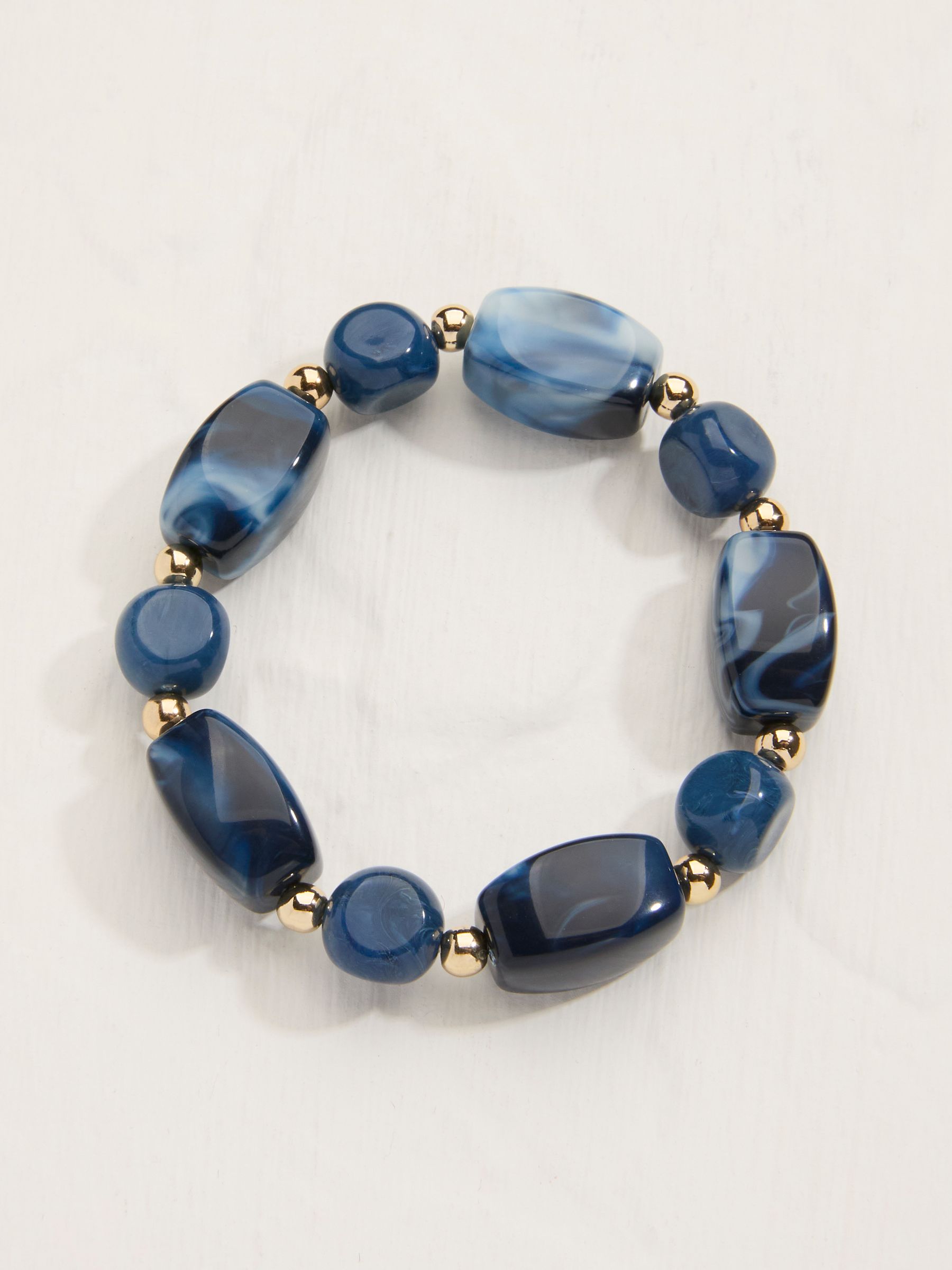 Blue Beaded Stretch Bracelet - Image 1 of 2
