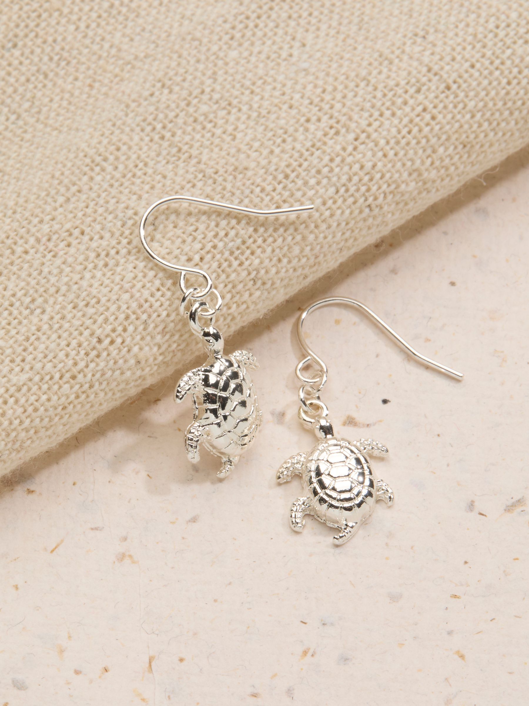 Gold Tone Turtle Drop Earrings - Image 2 of 2