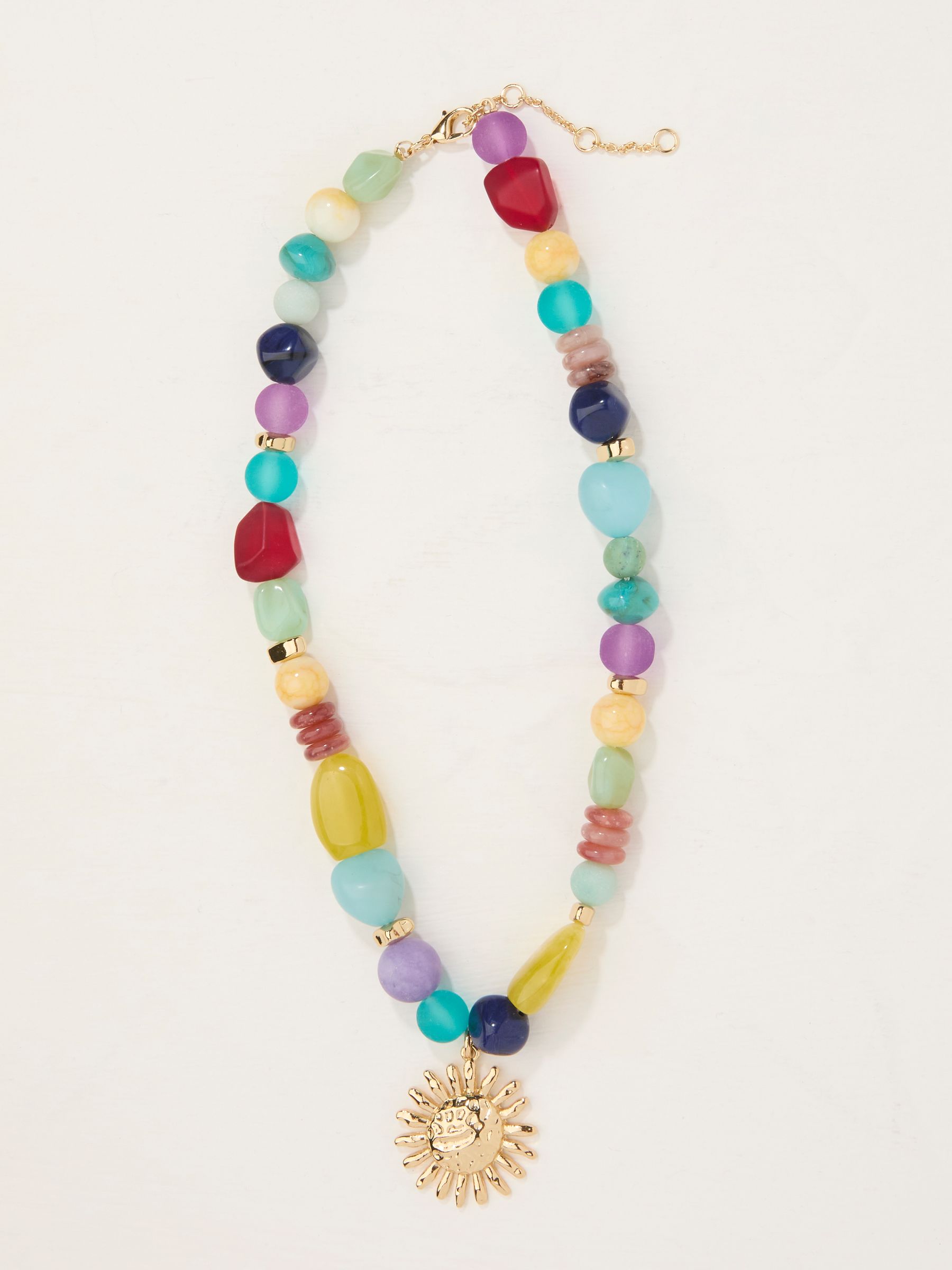Multi Sun Pendant Beaded Necklace - Image 3 of 3